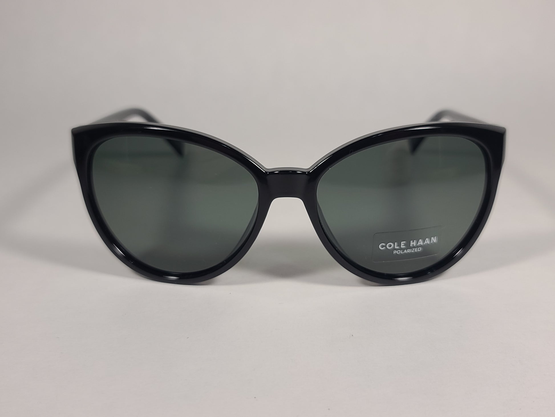 Cole Haan Cat Eye Polarized Sunglasses Shiny Black Green CH7046 003 BLACK GREEN - Sunglasses