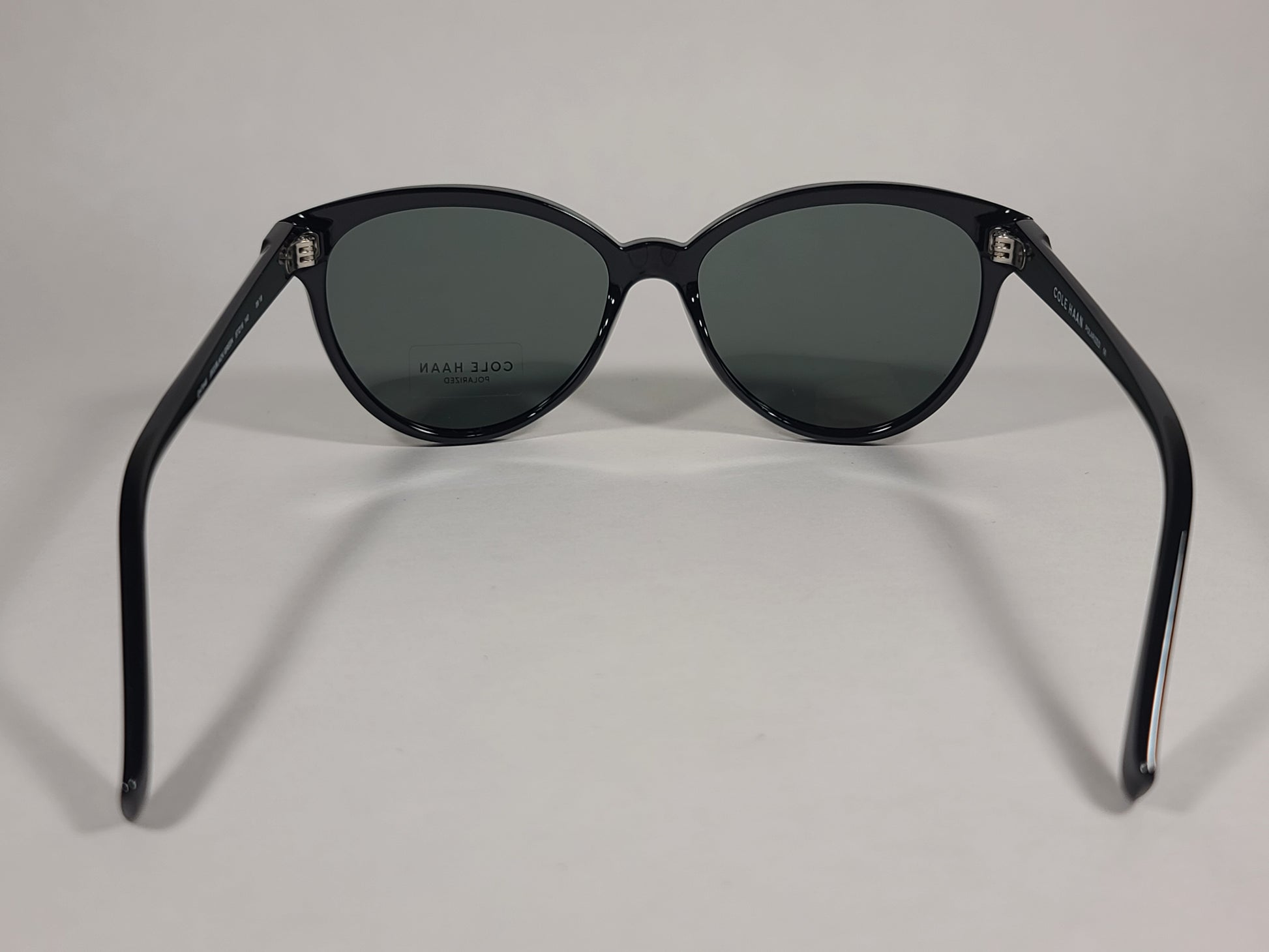 Cole Haan Cat Eye Polarized Sunglasses Shiny Black Green CH7046 003 BLACK GREEN - Sunglasses