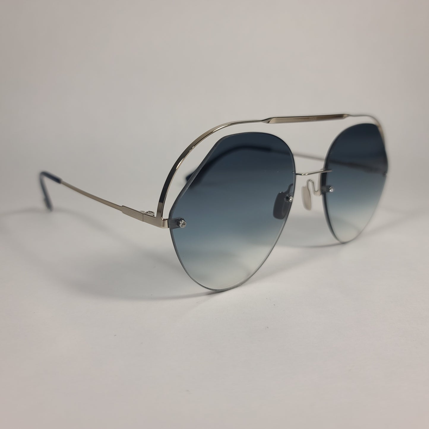 Fendi Exotic Aviator Sunglasses Metal Frame Blue Gradient FF0326/S PJP 08 BLUE - Sunglasses