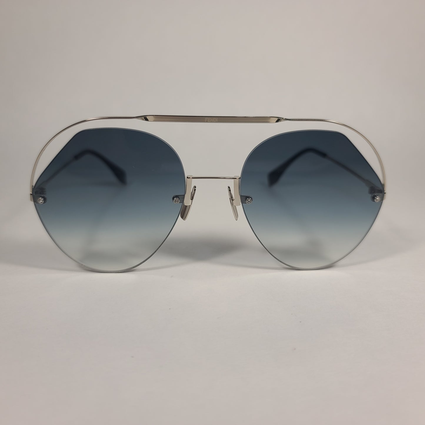 Fendi Exotic Aviator Sunglasses Metal Frame Blue Gradient FF0326/S PJP 08 BLUE - Sunglasses