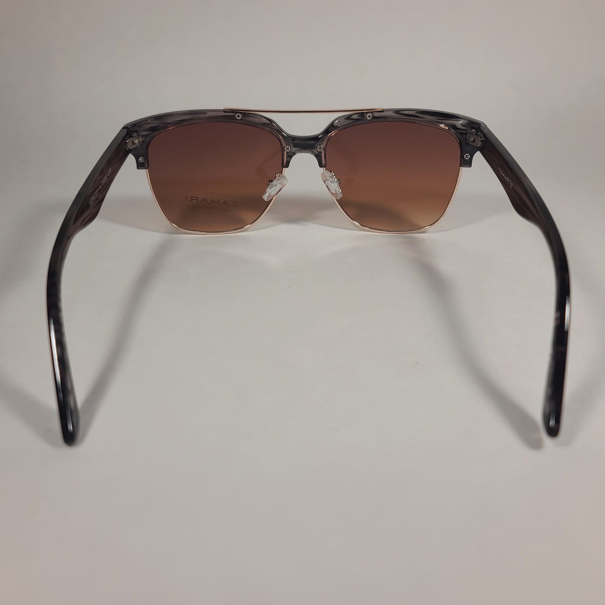 Tahari Square Club Sunglasses Brown Coffee Frame Brown Gradient Lens TH680 COF - Sunglasses