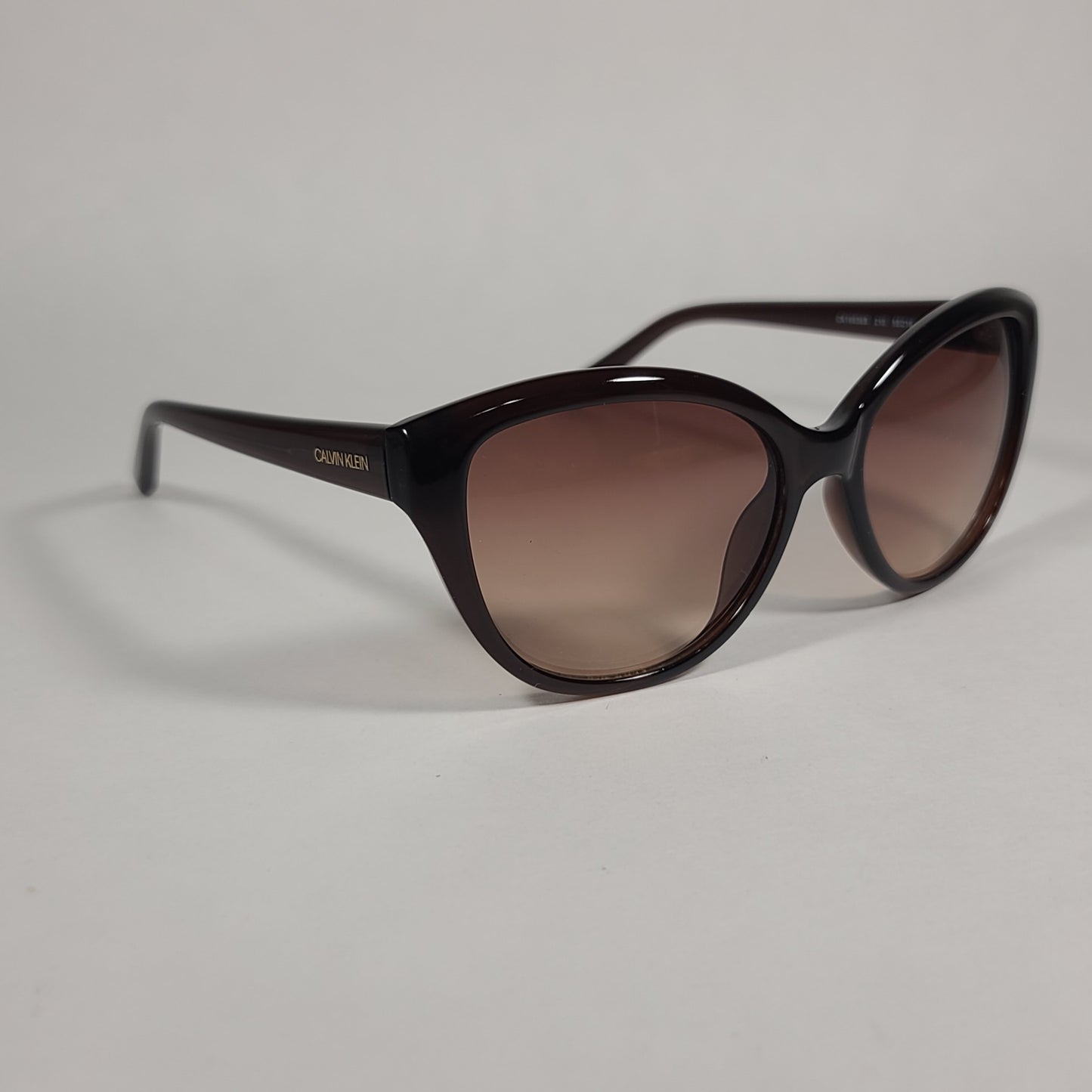 Calvin Klein Cat Eye Sunglasses CK19542S 210 Brown Frame Brown Gradient Lens - Sunglasses