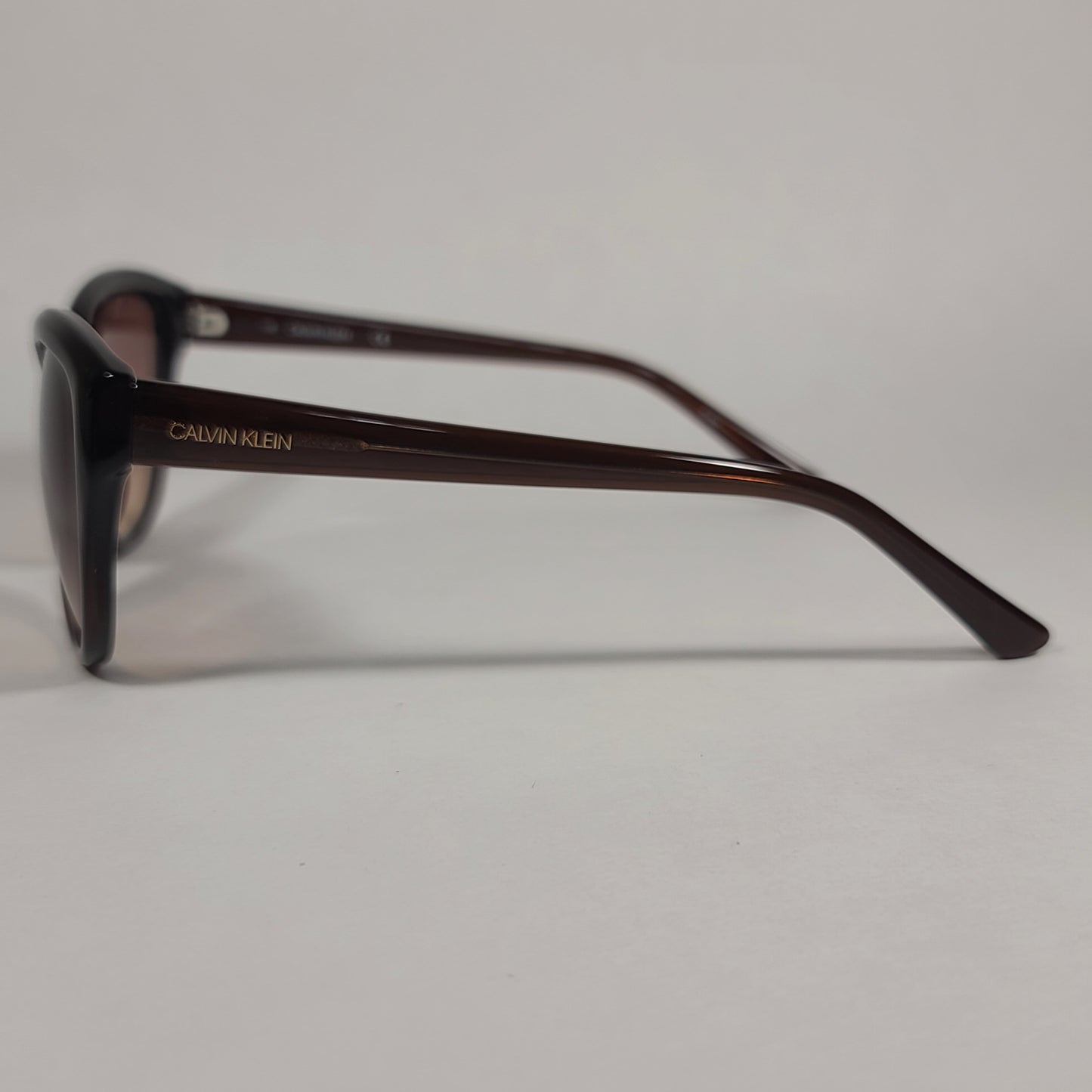 Calvin Klein Cat Eye Sunglasses CK19542S 210 Brown Frame Brown Gradient Lens - Sunglasses