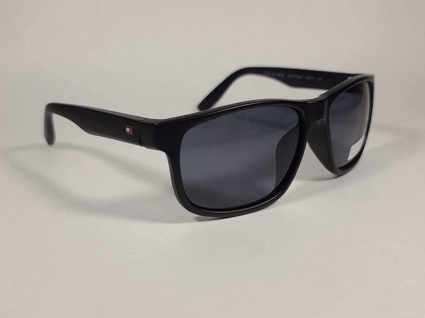 Tommy Hilfiger Saint Rectangular Sunglasses Matte Black Frame Gray Lens SAINT MP OM492 - Sunglasses