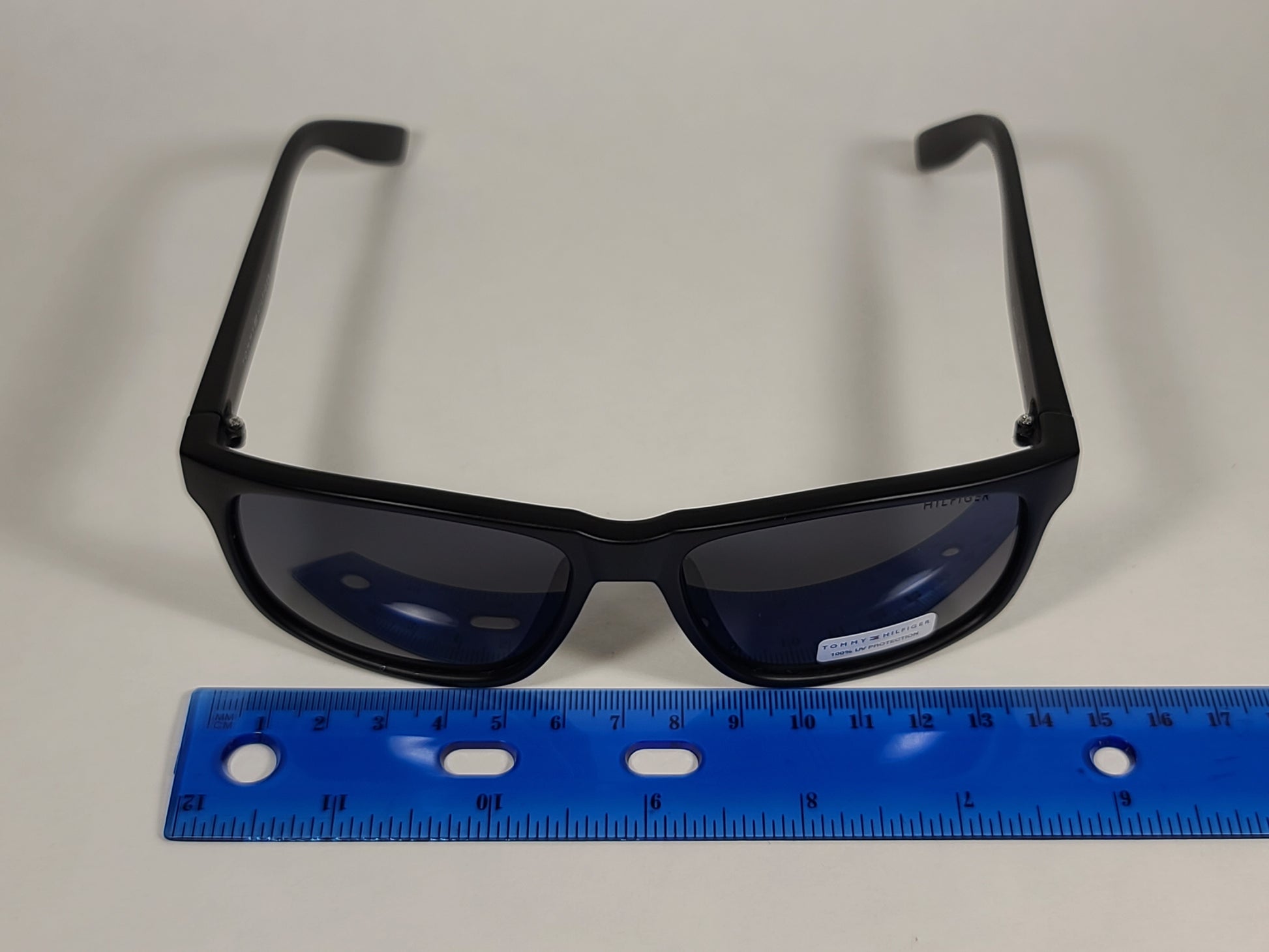Tommy Hilfiger Saint Rectangular Sunglasses Matte Black Frame Gray Lens SAINT MP OM492 - Sunglasses