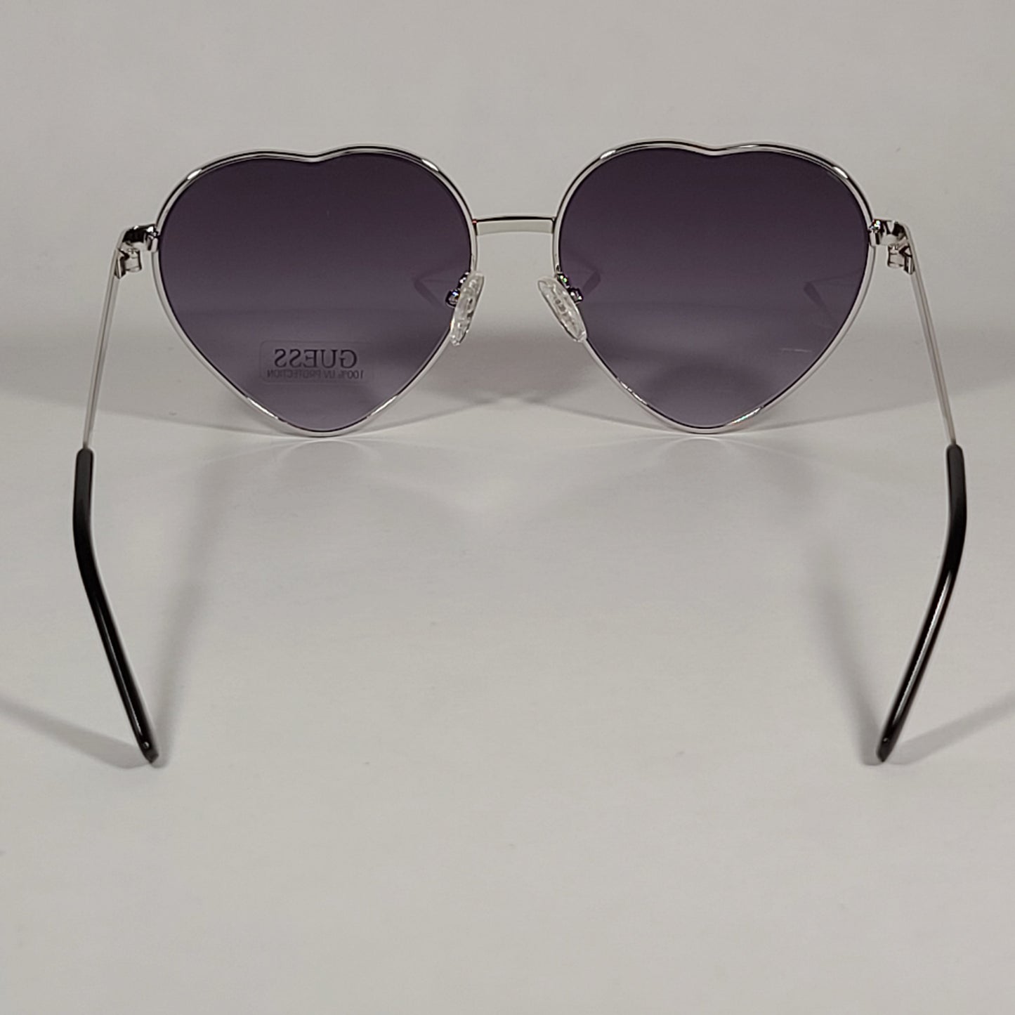 Guess Heart Sunglasses Red Metal Frame Gray Purple Smoke Gradient Lens GF0335 66A - Sunglasses