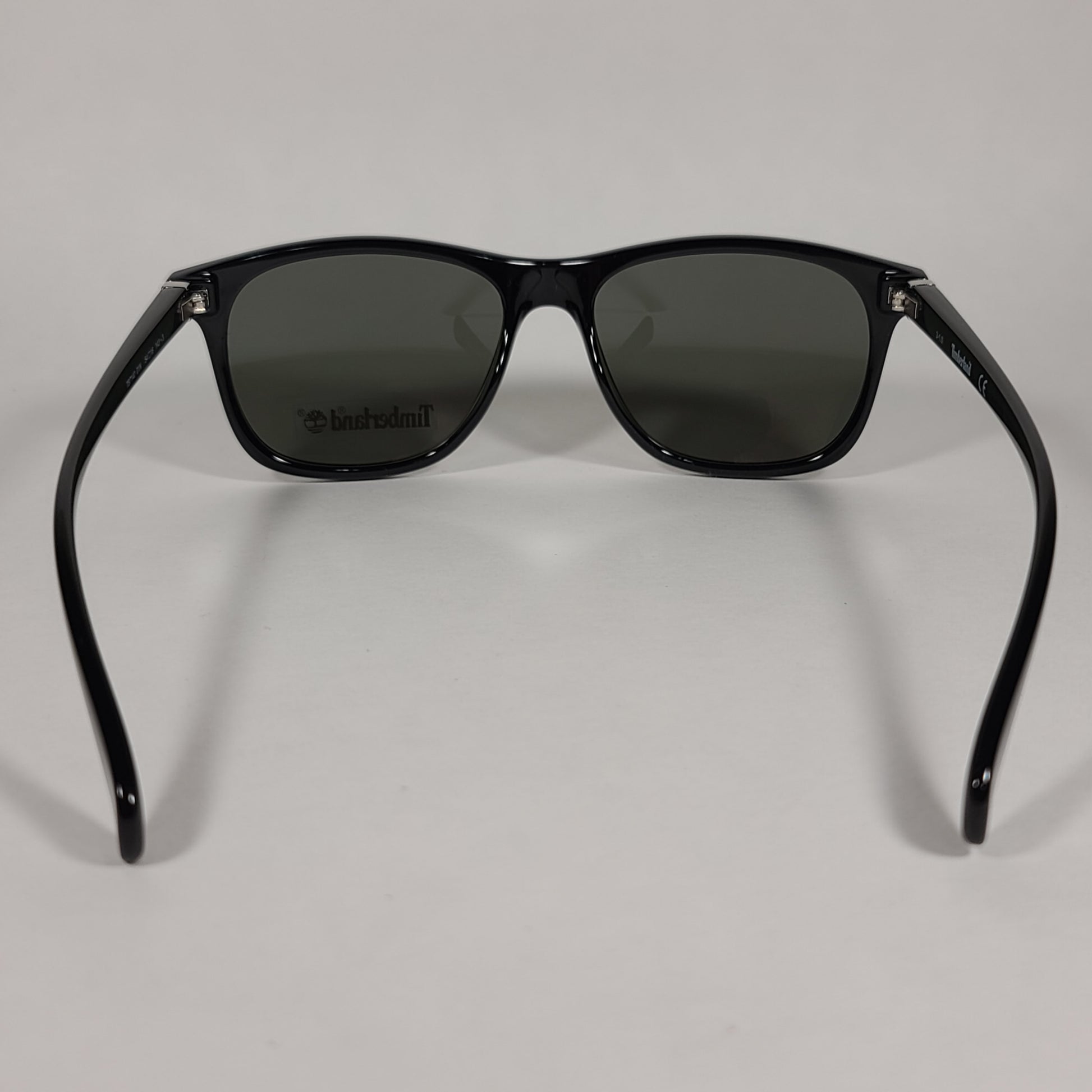 Timberland Square Sunglasses Shiny Black Frame Green Lens TB7140 01N - Sunglasses