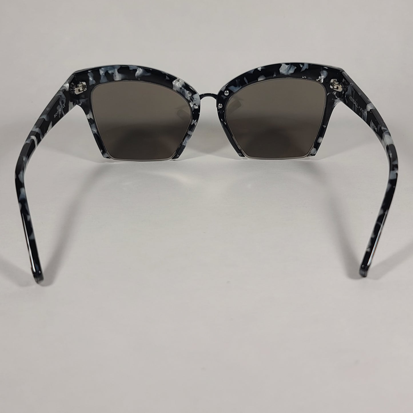 Kendall + Kylie Brooke Cut Off Cat Eye Sunglasses Black Marble Silver Lens KK5001 961 - Sunglasses