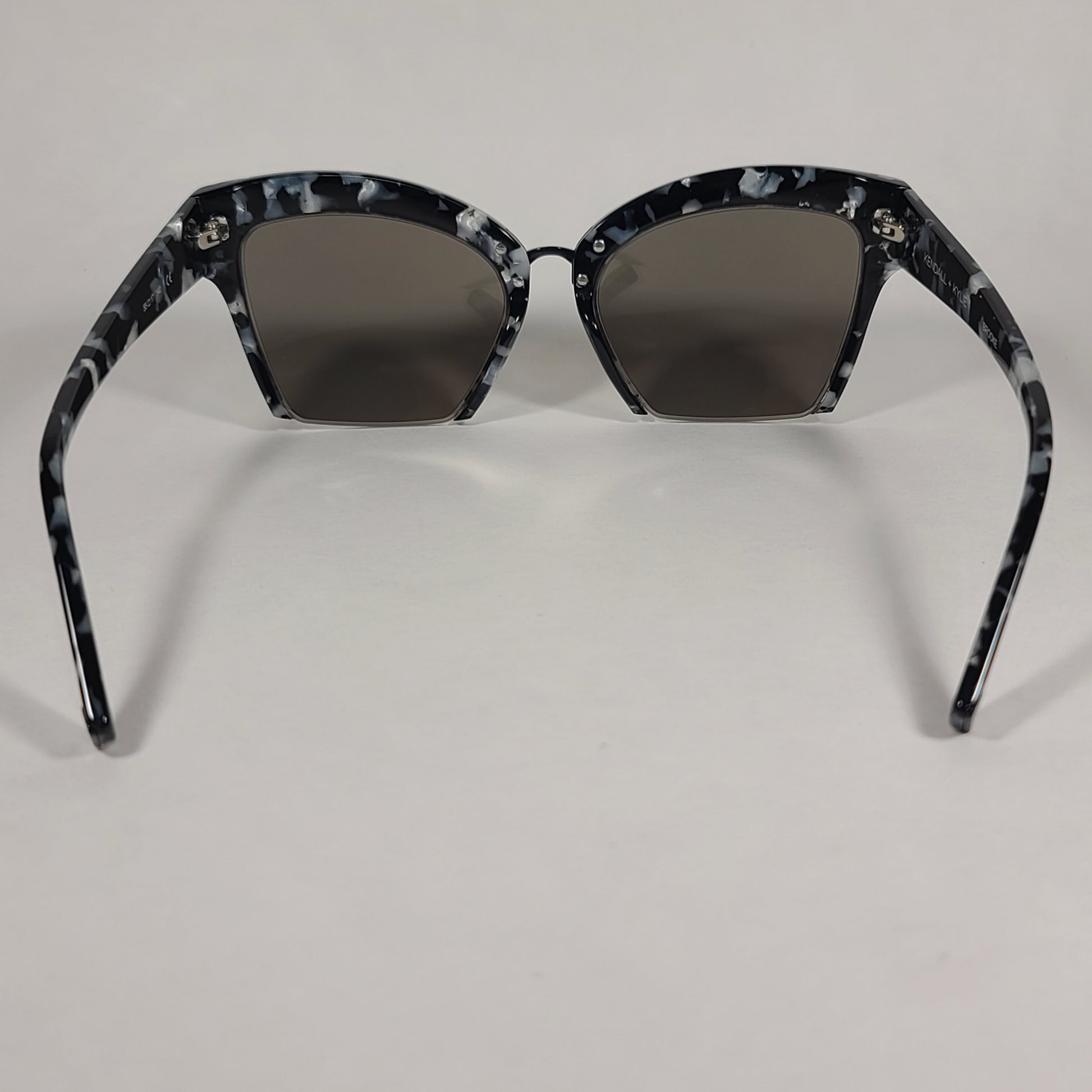 Kendall + Kylie Brooke Cut Off Cat Eye Sunglasses Black Marble Silver Lens KK5001 961 - Sunglasses