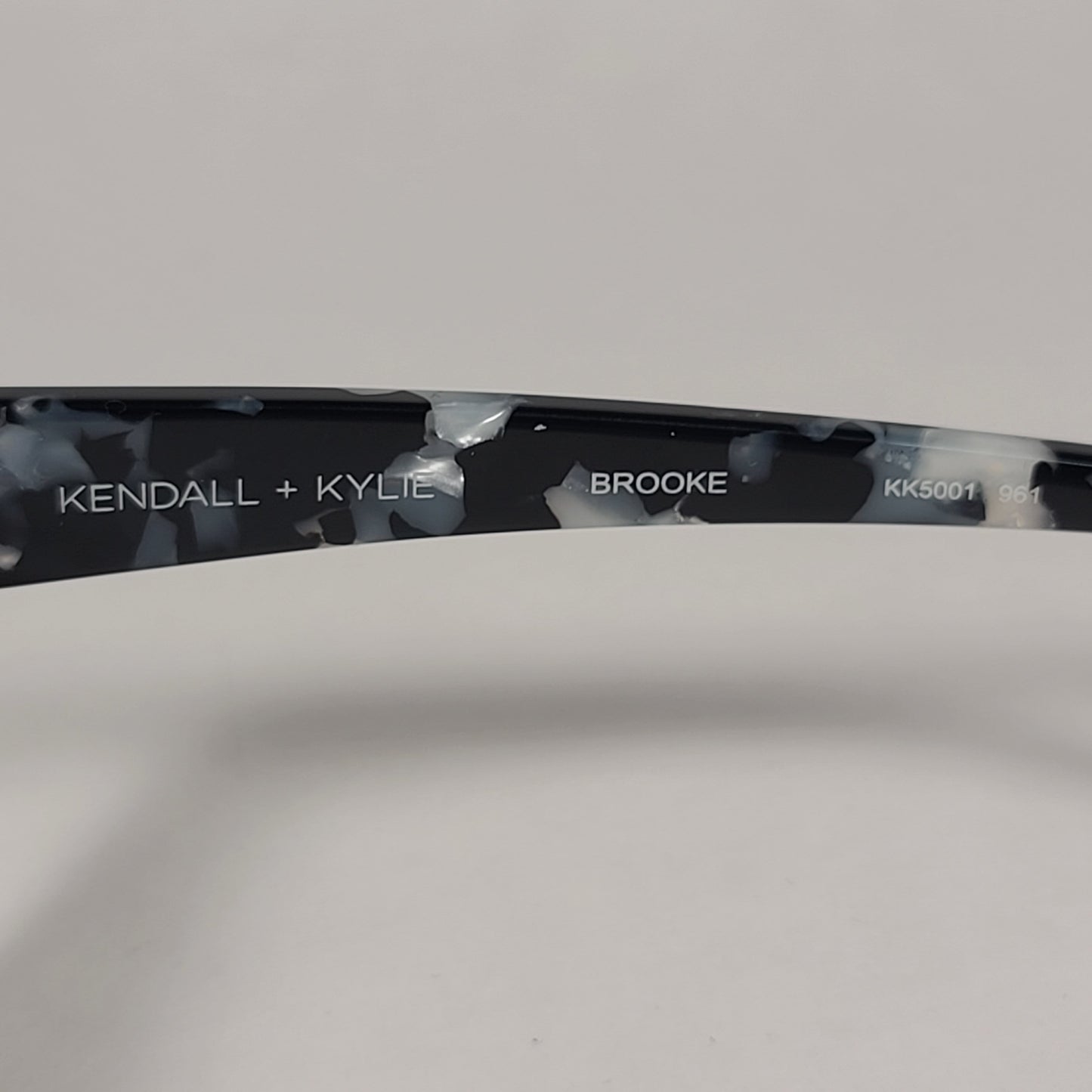 Kendall + Kylie Brooke Cut Off Cat Eye Sunglasses Black Marble Silver Lens KK5001 961 - Sunglasses