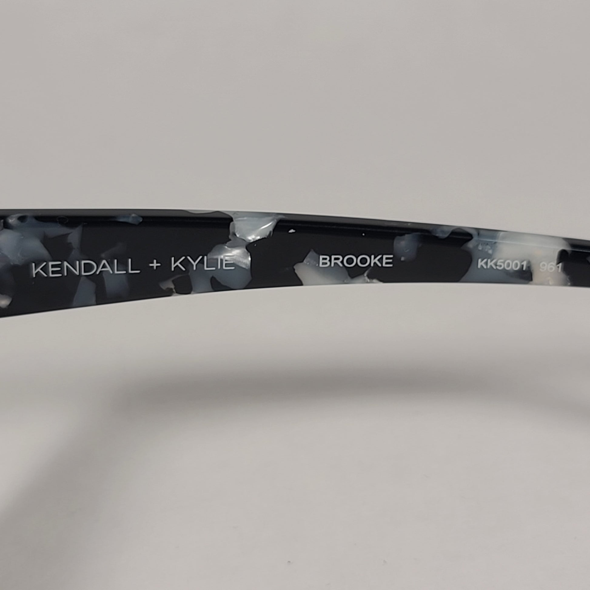 Kendall + Kylie Brooke Cut Off Cat Eye Sunglasses Black Marble Silver Lens KK5001 961 - Sunglasses