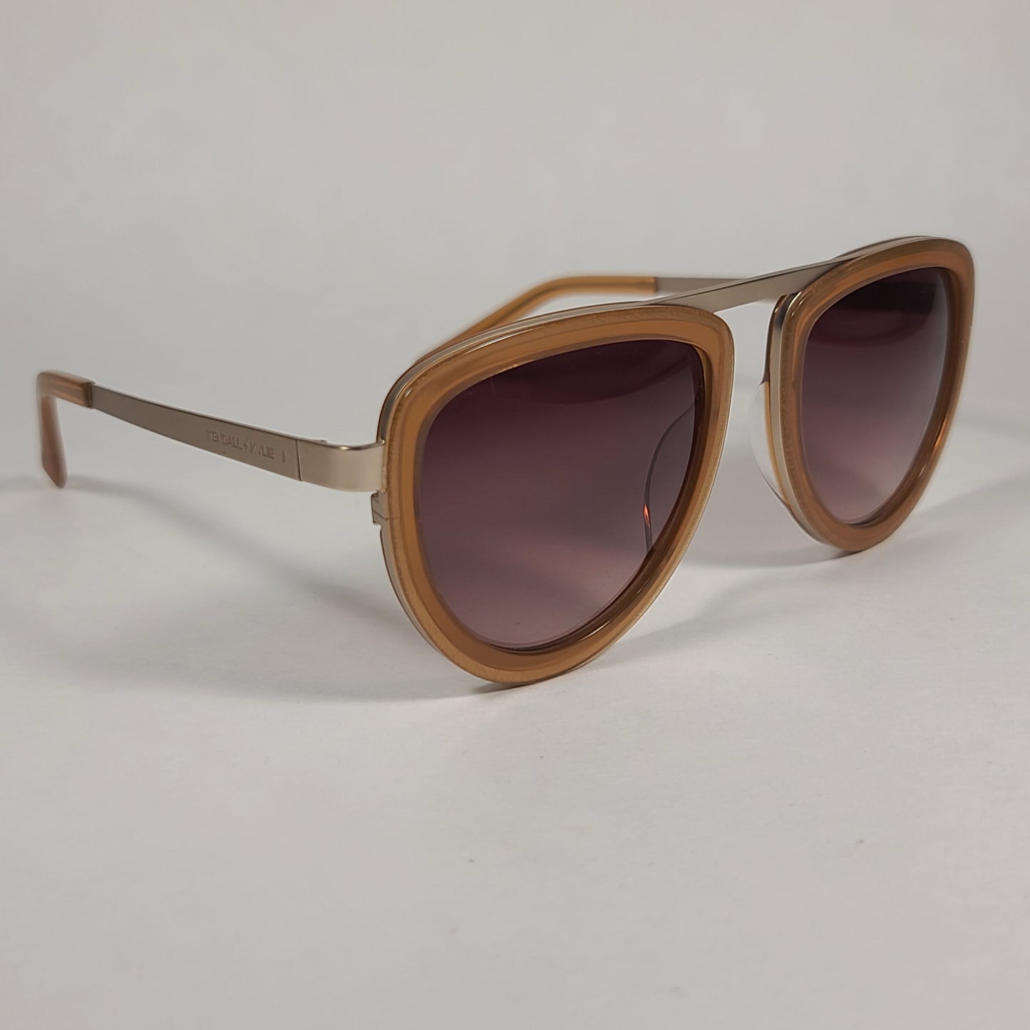 Kendall + Kylie Jones Aviator Sunglasses Shiny Crystal and Light Brown With Gradient Lens KK5009D 207 - Sunglasses