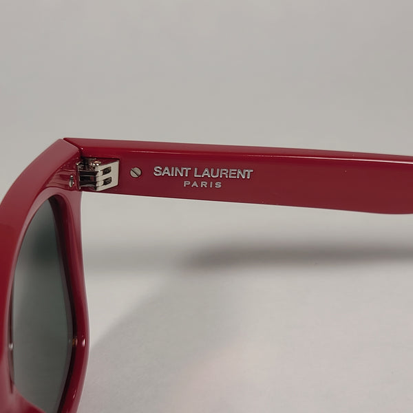 Saint Laurent Square Sunglasses Red Frame Orange Mirror Flash Lens SL5