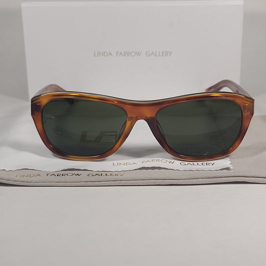Linda Farrow Luxe Square Sunglasses Tortoise Frame Gray Green Lens LFL58C4 - Sunglasses