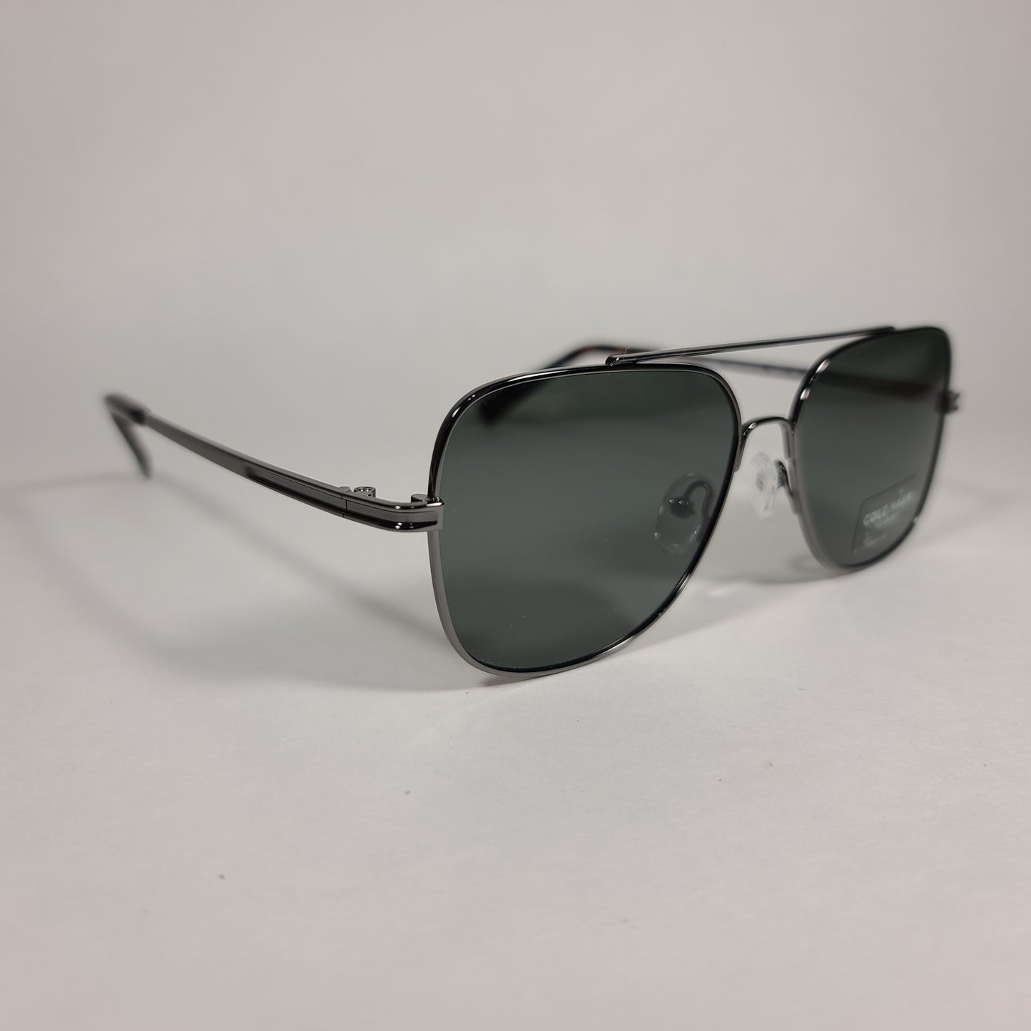 Cole Haan Polarized Navigator Sunglasses Gunmetal Tortoise Frame Gray Green Lens CH8002 033 GUNMETAL - Sunglasses