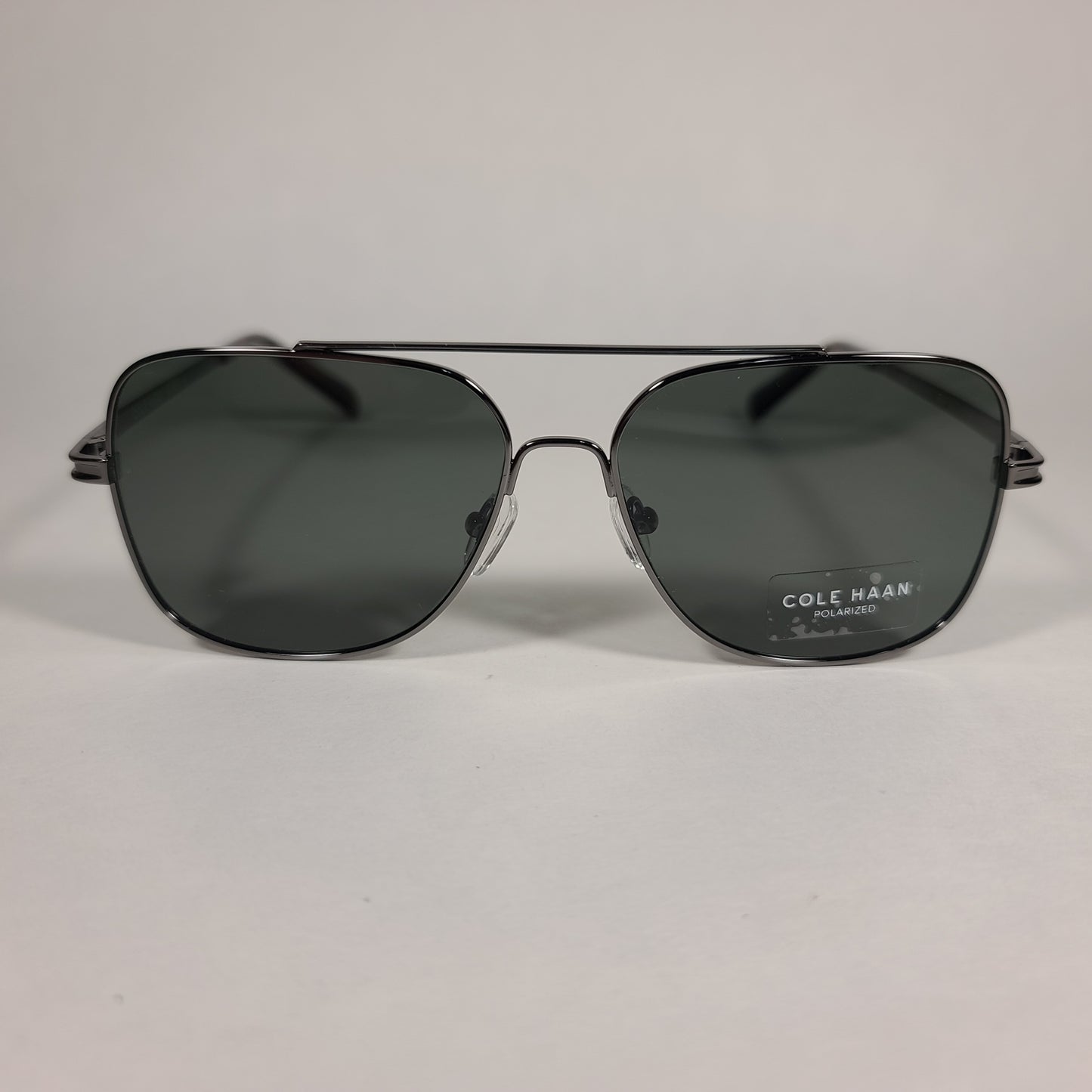 Cole Haan Polarized Navigator Sunglasses Gunmetal Tortoise Frame Gray Green Lens CH8002 033 GUNMETAL - Sunglasses