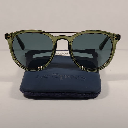 Le Specs Fire Starter Claw Round Sunglasses Green Khaki Frame Green Gray Lens LSP1902040 - Sunglasses