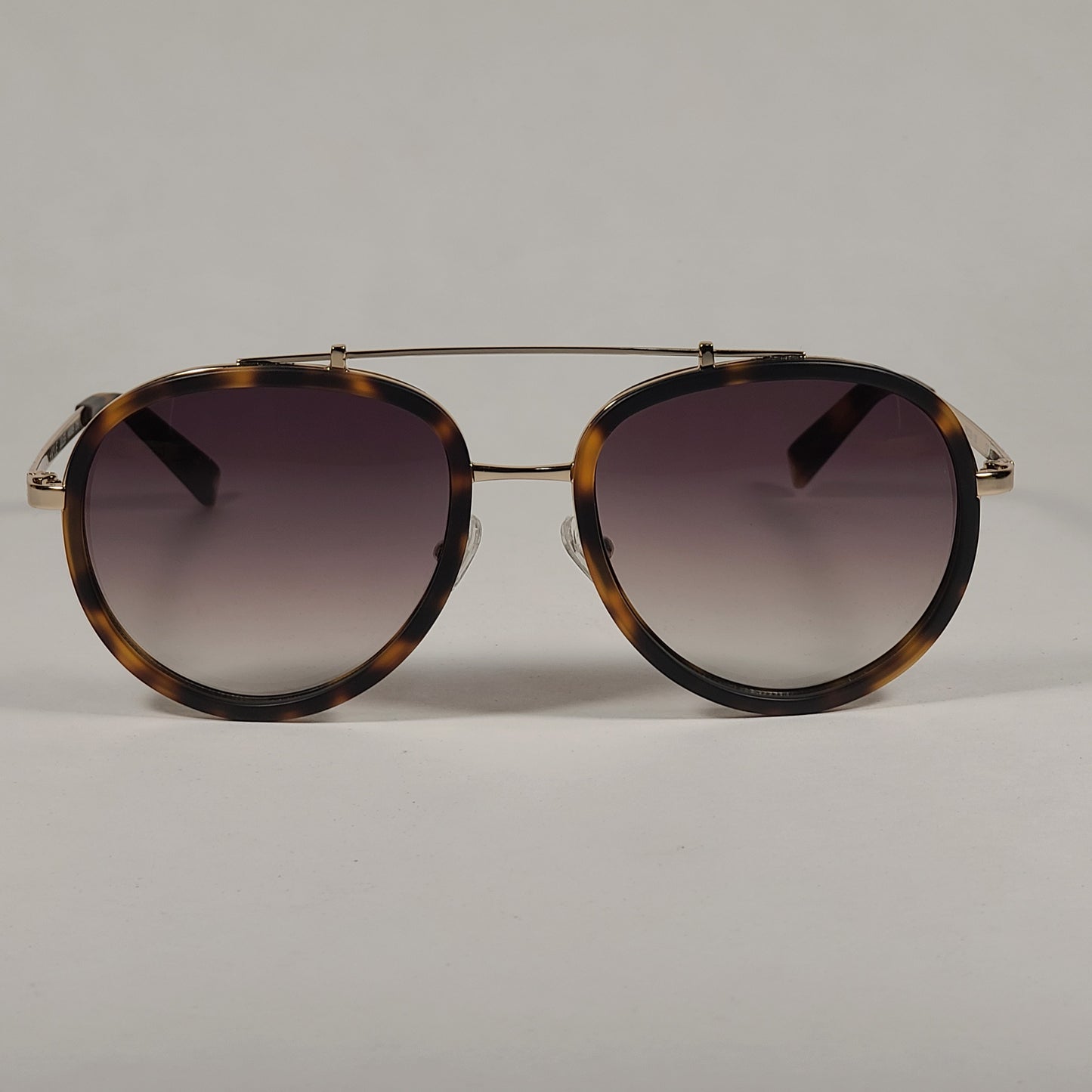 Kendall + Kylie Jules Aviator Sunglasses Matte Demi Tortoise and Gold Frame Brown Gradient Lens KK5005Q 215 - Sunglasses