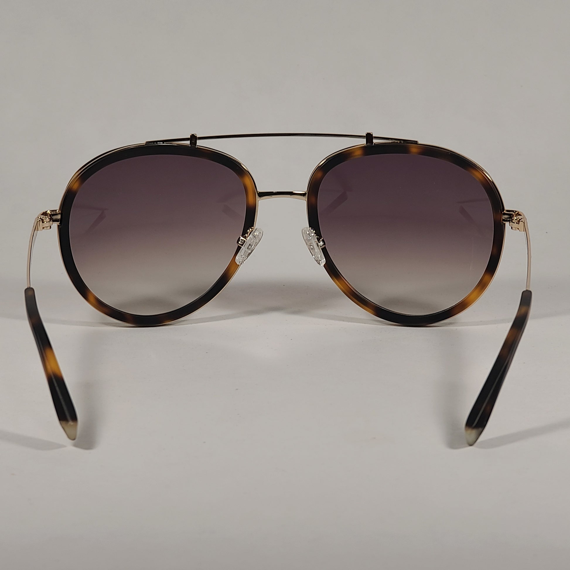 Kendall + Kylie Jules Aviator Sunglasses Matte Demi Tortoise and Gold Frame Brown Gradient Lens KK5005Q 215 - Sunglasses