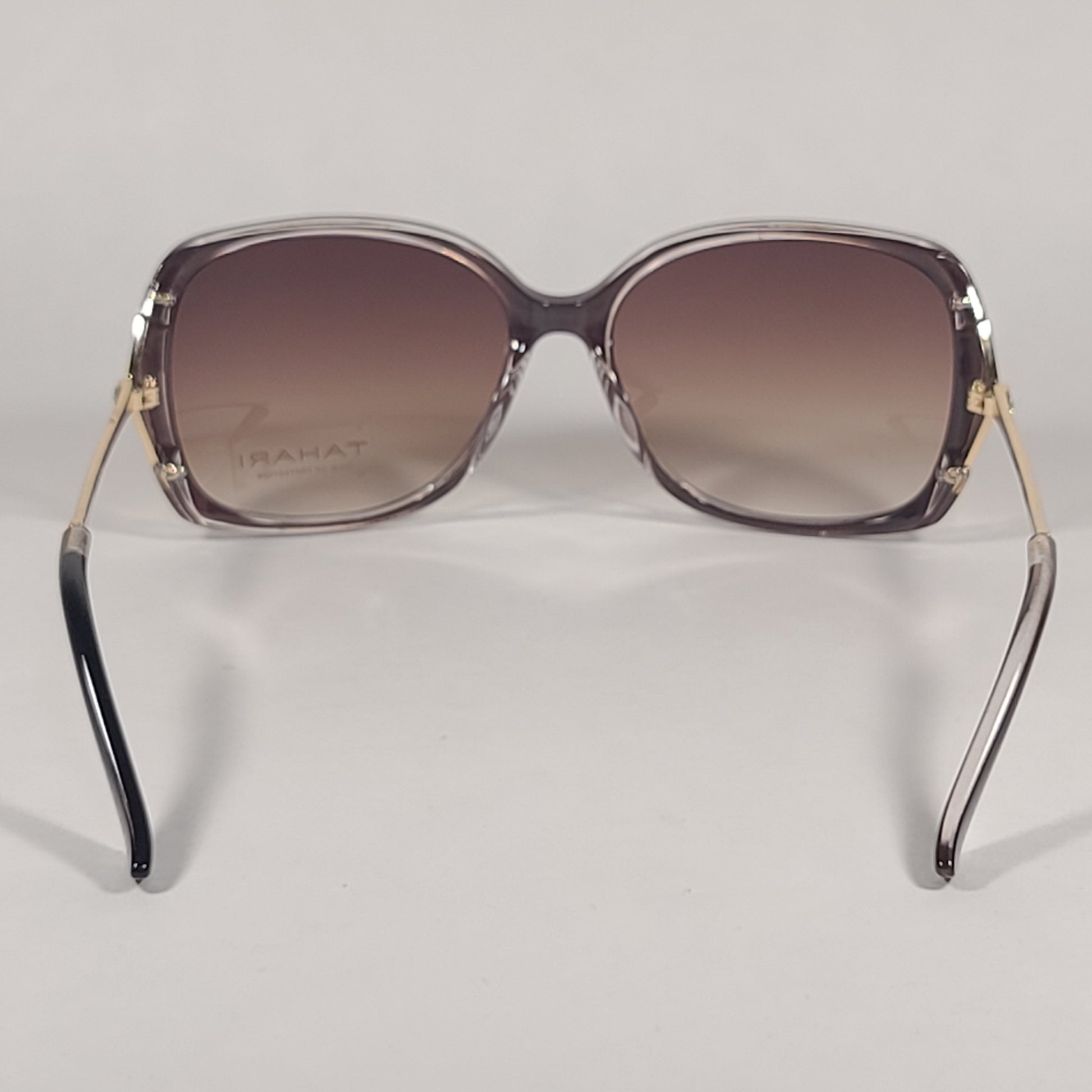 Tahari Butterfly Vented Sunglasses Brown Crystal And Gold Frame Brown Gradient Lens TH724 BRN - Sunglasses