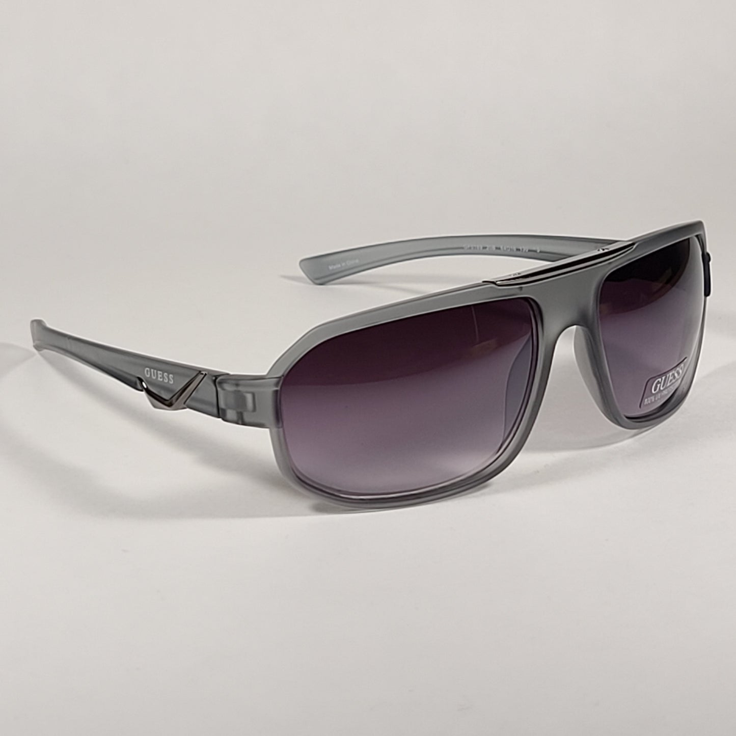 Guess Navigator Sport Sunglasses Matte Gray Frame Smoke Gradient Lens GF0189 20B - Sunglasses