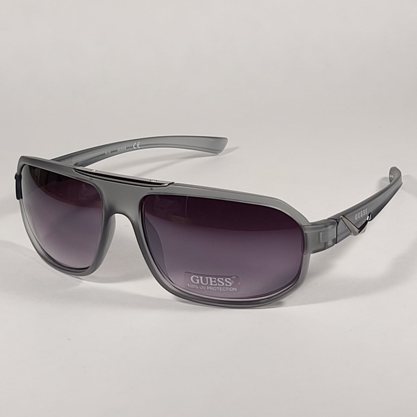 Guess Navigator Sport Sunglasses Matte Gray Frame Smoke Gradient Lens GF0189 20B - Sunglasses