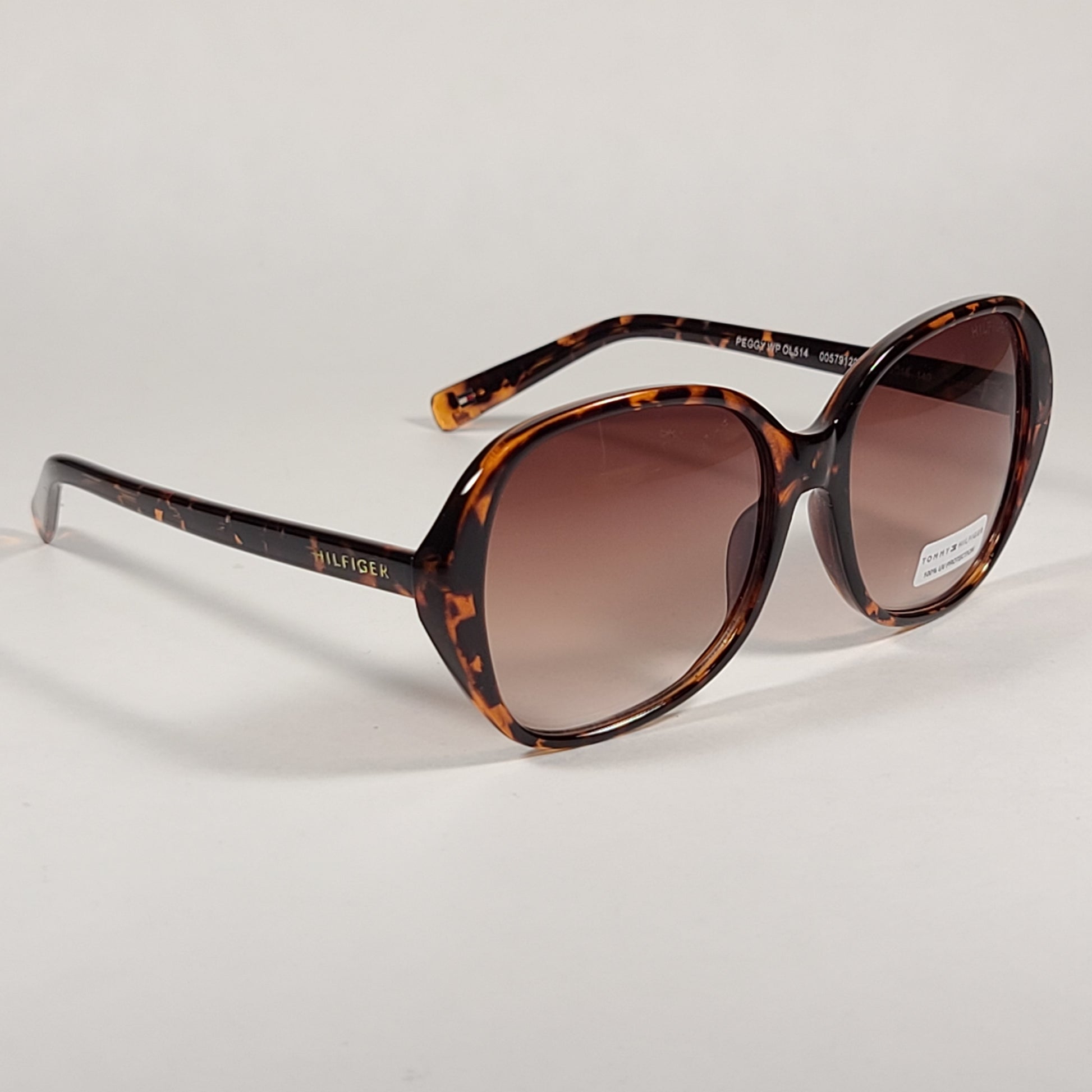 Tommy Hilfiger Peggy Oval Sunglasses Brown Tortoise Gradient Lens PEGGY WP OL514 - Sunglasses