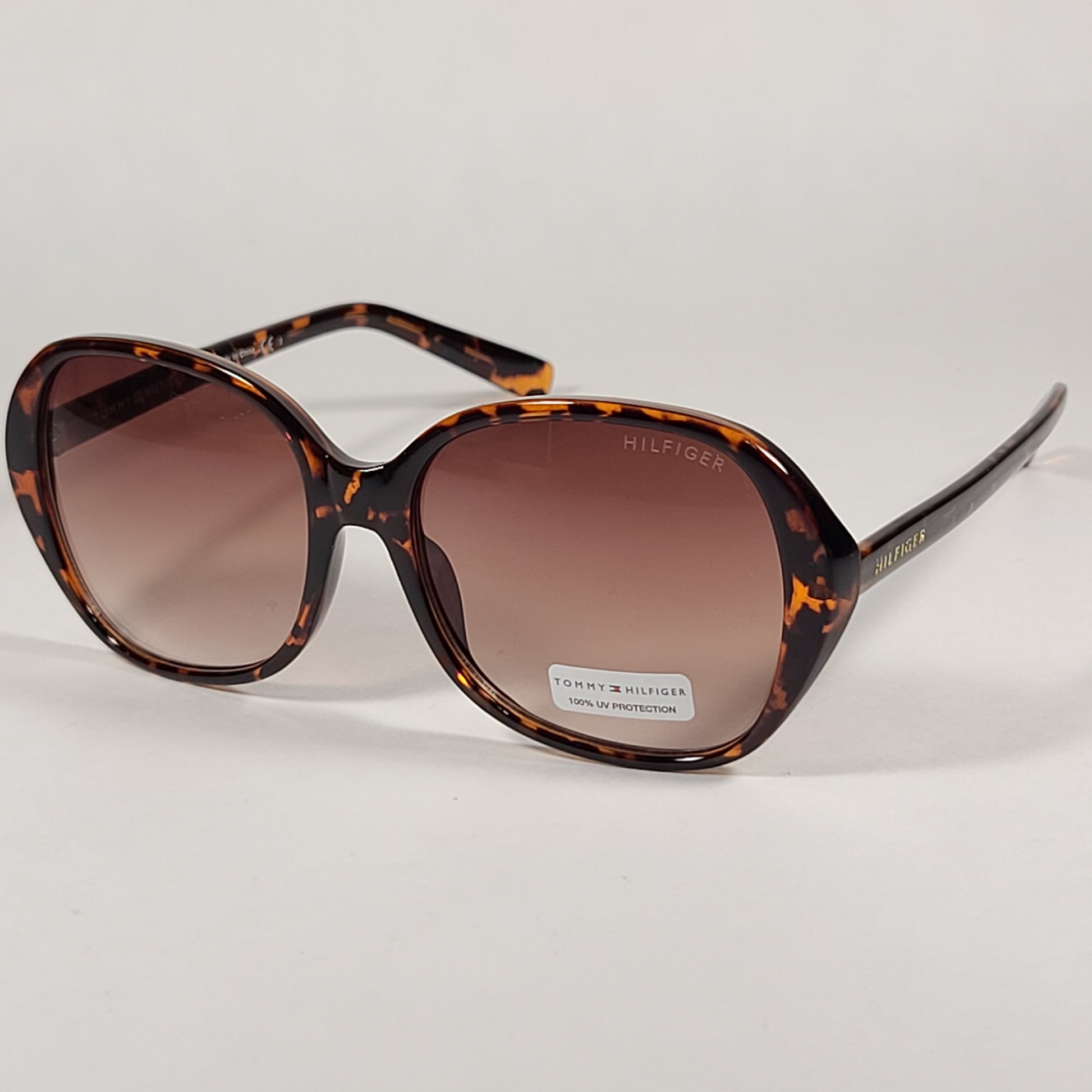 Tommy Hilfiger Peggy Oval Sunglasses Brown Tortoise Gradient Lens PEGGY WP OL514 - Sunglasses