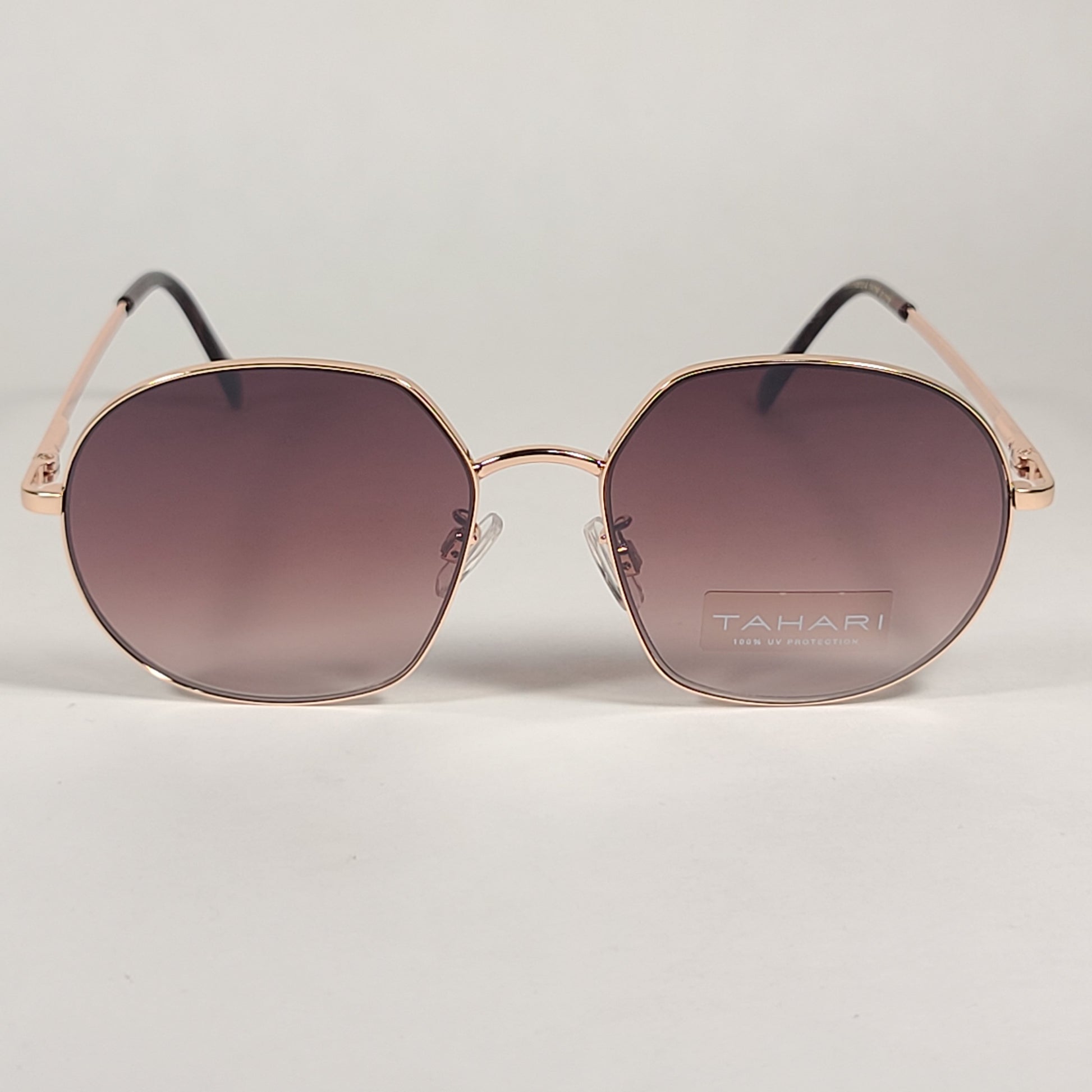 Tahari Aviator Slice Sunglasses Brown Tortoise Gold Brown Gradient Lens TH786 TSGLD - Sunglasses