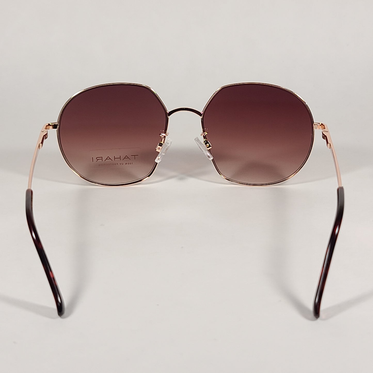 Tahari Aviator Slice Sunglasses Brown Tortoise Gold Brown Gradient Lens TH786 TSGLD - Sunglasses