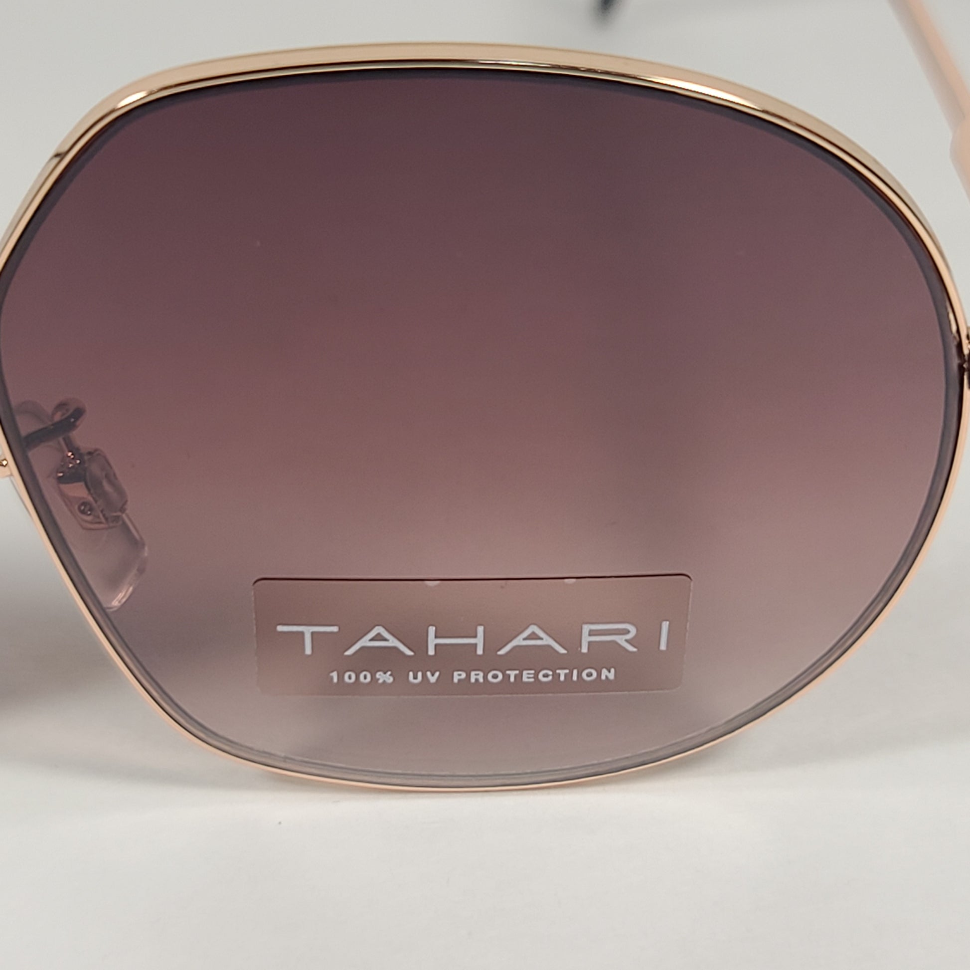 Tahari Aviator Slice Sunglasses Brown Tortoise Gold Brown Gradient Lens TH786 TSGLD - Sunglasses