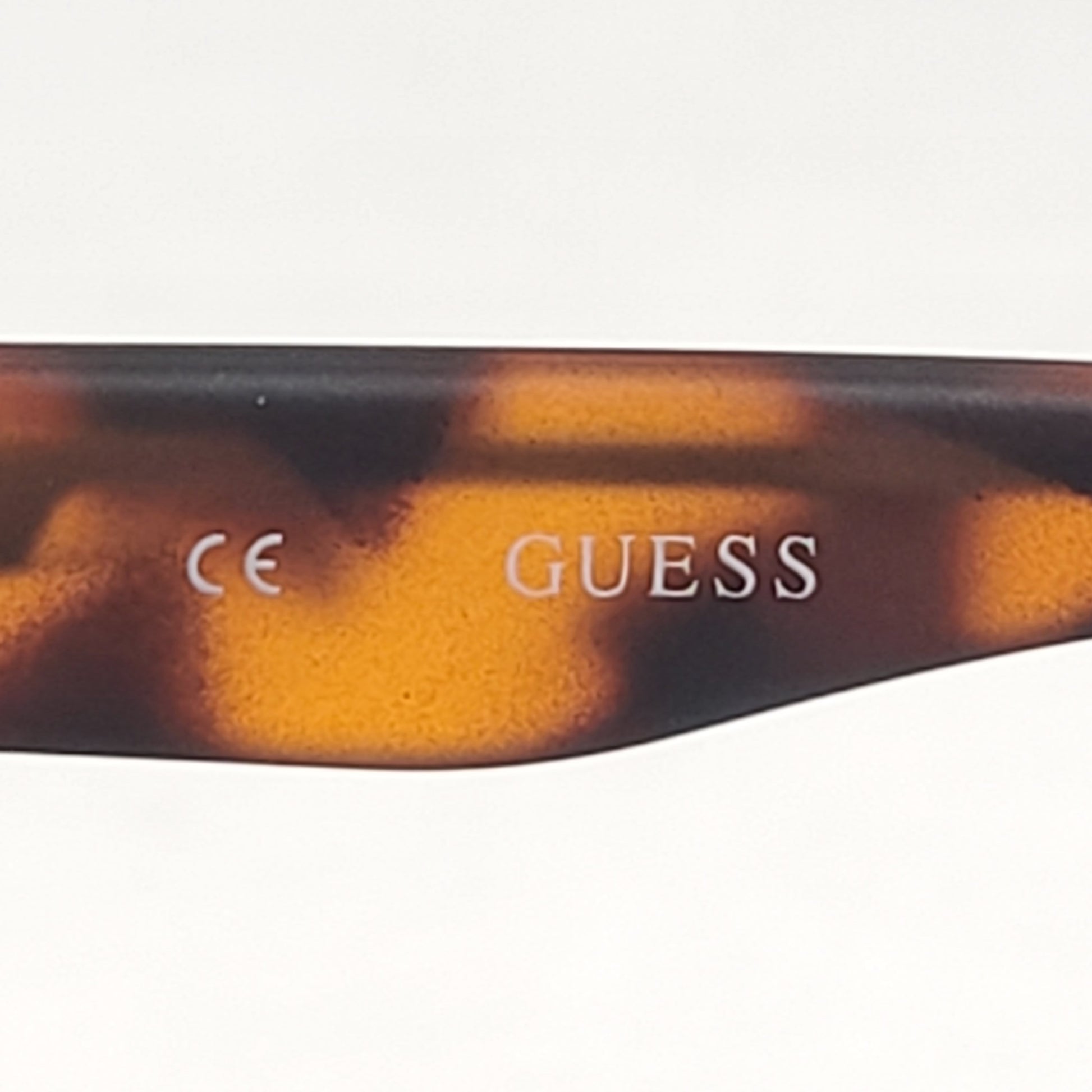 Guess Rectangular Sunglasses Brown Matte Tortoise Brown Metal With Gradient Lens GU6843 56F - Sunglasses