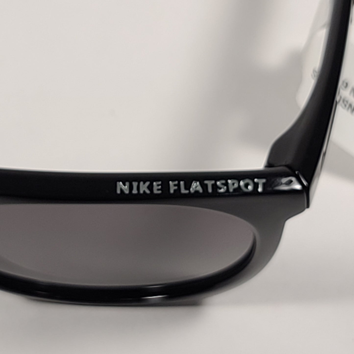 Nike Flatspot Round Sunglasses EV0923 001 Shiny Black Flat Top Frame Gray Lens - Sunglasses