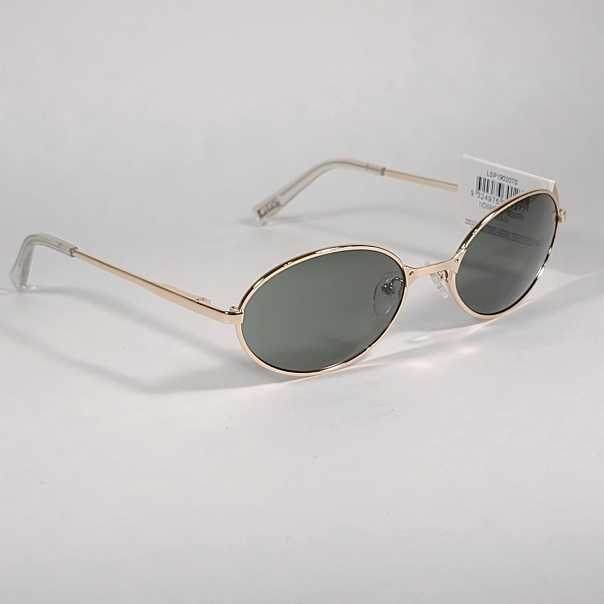 Le Specs Nowhere Flat Oval Sunglasses Gold Frame Gray Green Mono Lens LSP1902070 GOLD - Sunglasses