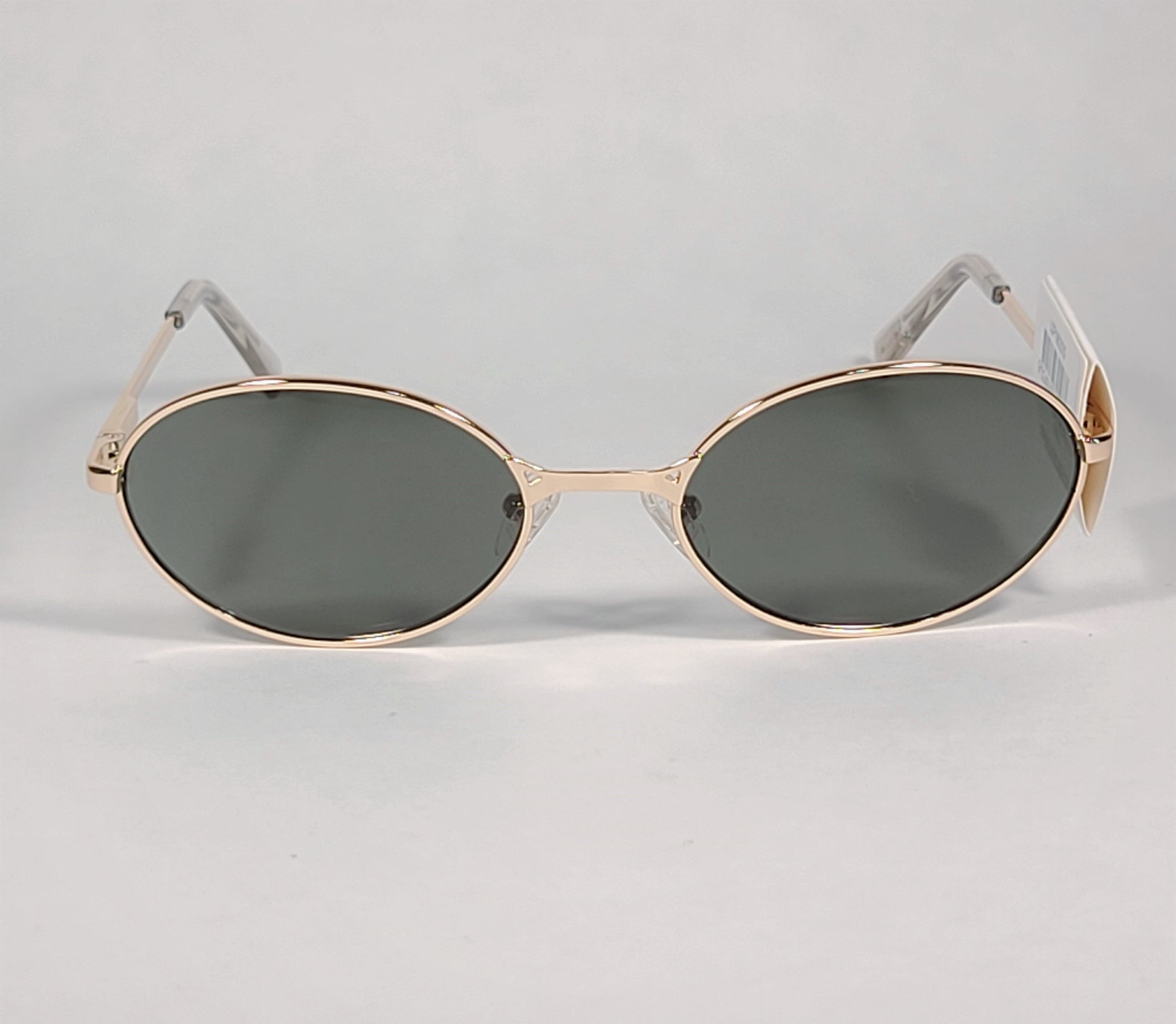 Le Specs Nowhere Flat Oval Sunglasses Gold Frame Gray Green Mono Lens LSP1902070 GOLD - Sunglasses