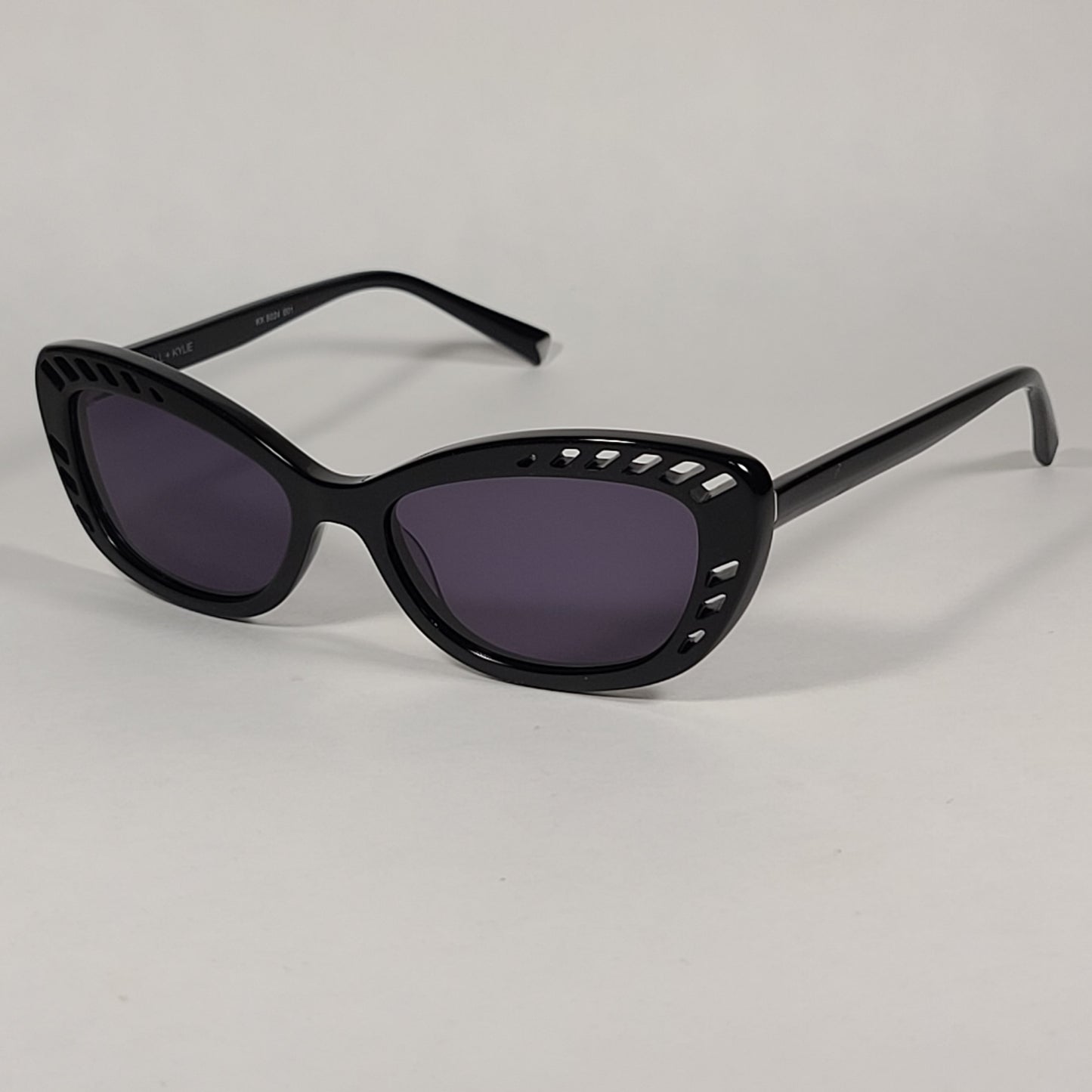 Authentic Kendall + Kylie Natalie Cat Eye Sunglasses Shiny Black Frame Gray Mono Lens KK5024 001 - Sunglasses
