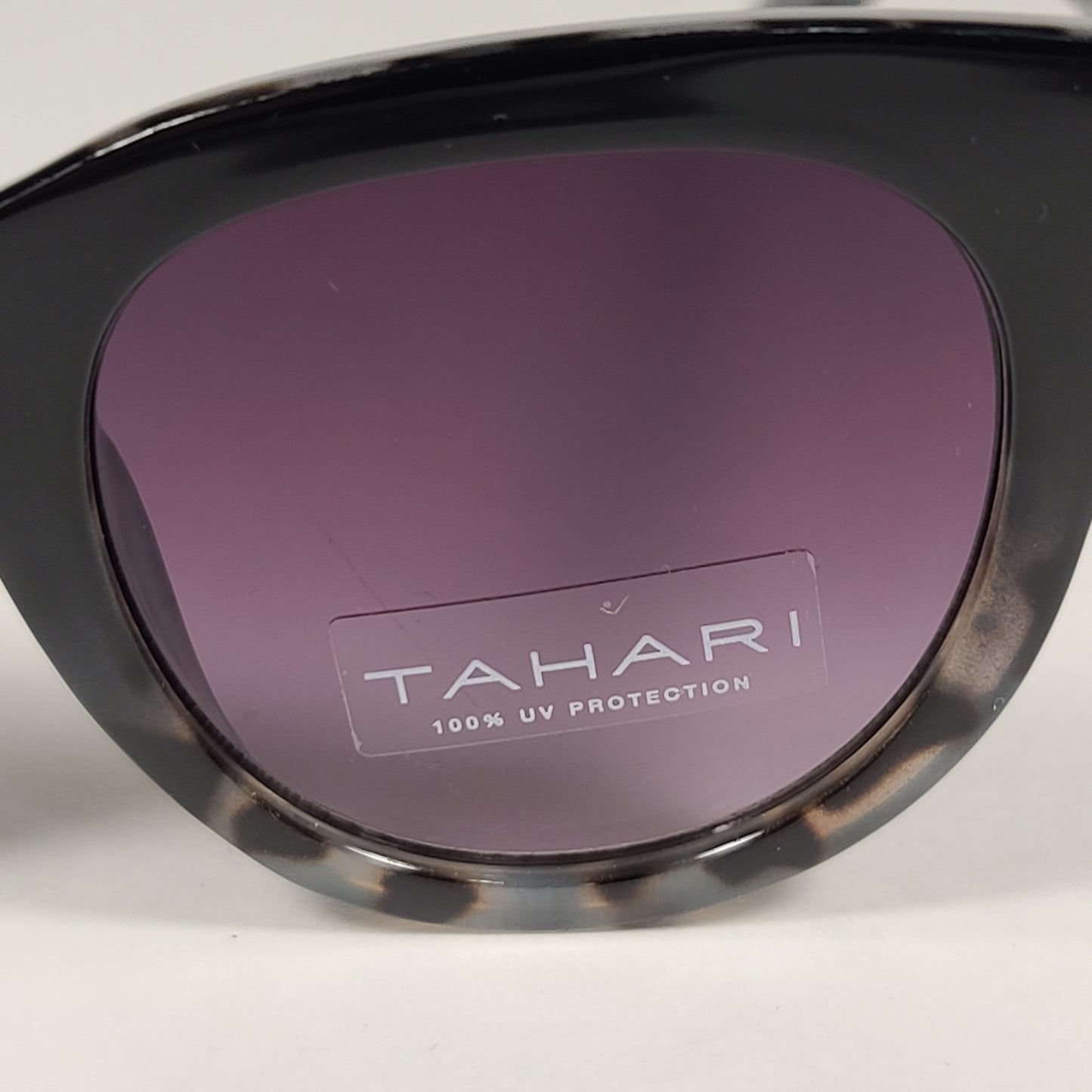 Tahari Round Sunglasses Black Oatmeal Frame Gray Smoke Gradient Lens TH775 OXOAT - Sunglasses