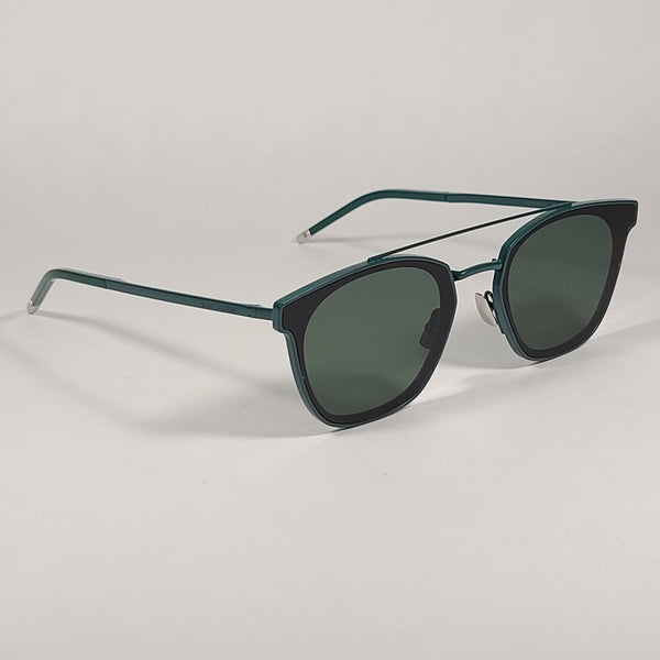Saint Laurent Round Club Sunglasses Green Metal Frame Green Lens SL28