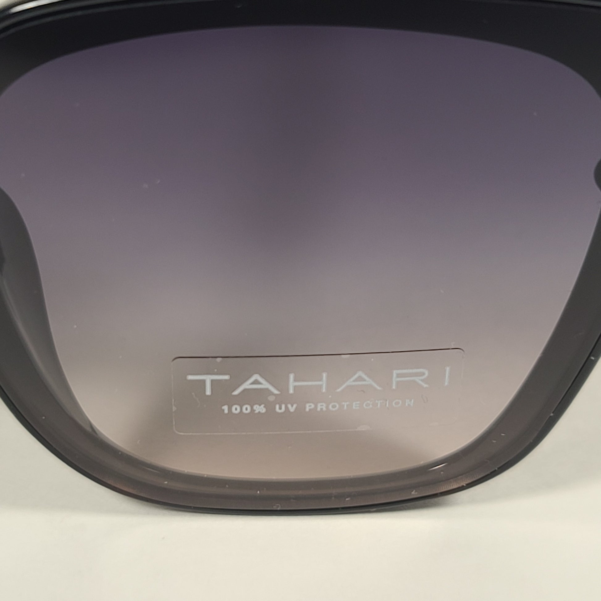 Tahari Cat Eye Square Sunglasses Shiny Black Frame Gray Smoke Gradient Lens TH769 OX - Sunglasses