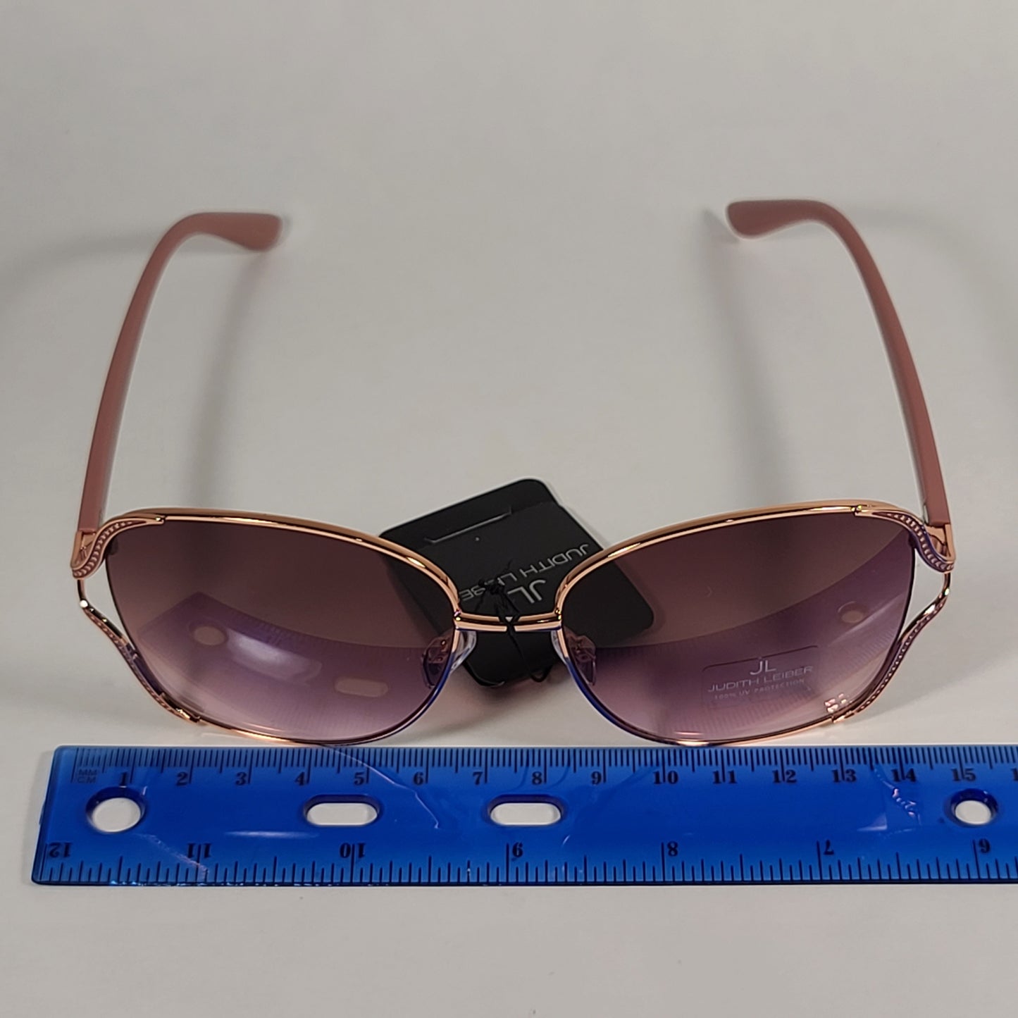 JL By Judith Leiber Zinnia Vented Butterfly Sunglasses Rose Gold Frame Gradient Lens - Sunglasses