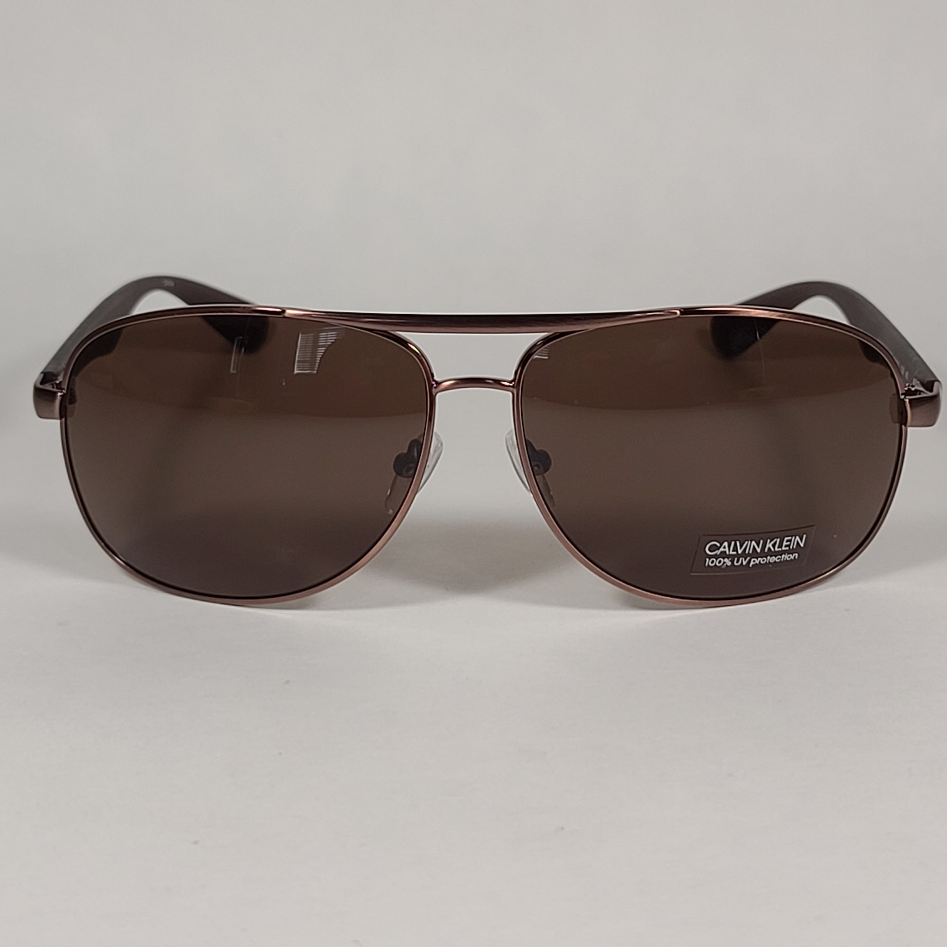 Calvin Klein Aviator Pilot Sunglasses CK19315S 200 Brown Bronze Frame Brown Lens - Sunglasses