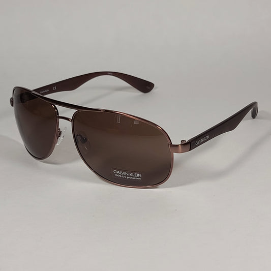 Calvin Klein Aviator Pilot Sunglasses CK19315S 200 Brown Bronze Frame Brown Lens - Sunglasses