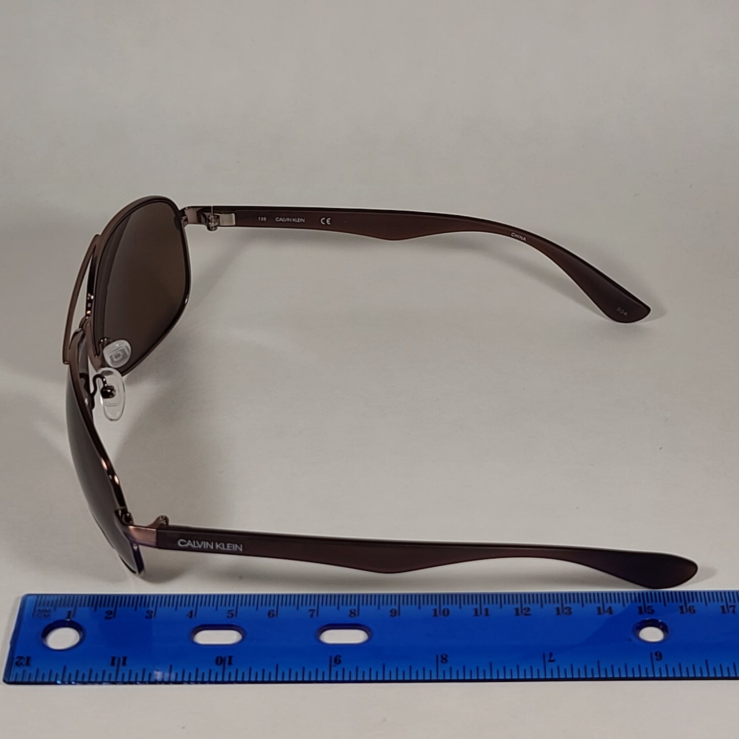 Calvin Klein Aviator Pilot Sunglasses CK19315S 200 Brown Bronze Frame Brown Lens - Sunglasses