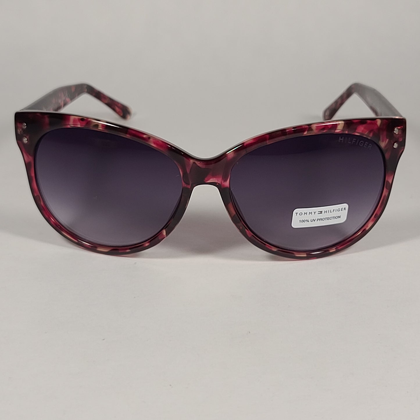 Tommy Hilfiger Pepper Sunglasses Red Tortoise Frame Gray Gradient Lens PEPPER WP OL512 - Sunglasses