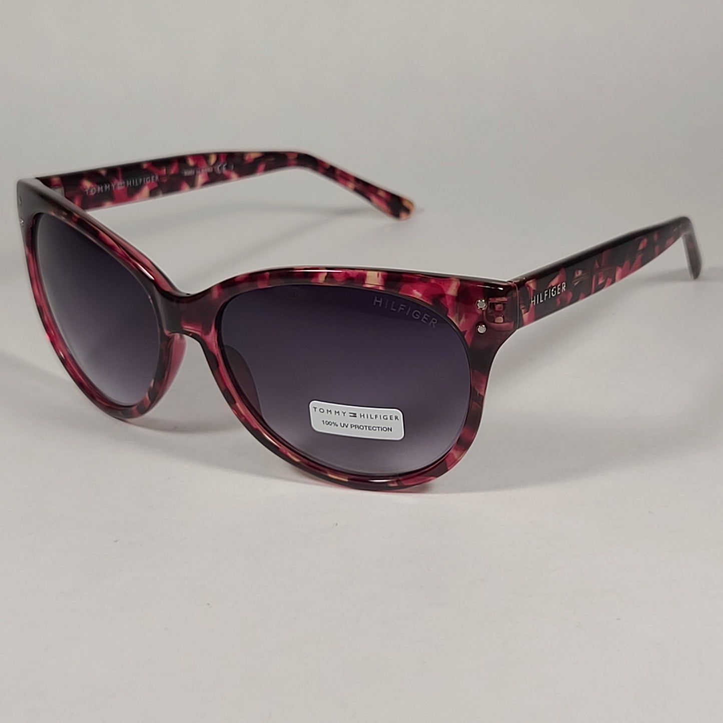 Tommy Hilfiger Pepper Sunglasses Red Tortoise Frame Gray Gradient Lens PEPPER WP OL512 - Sunglasses