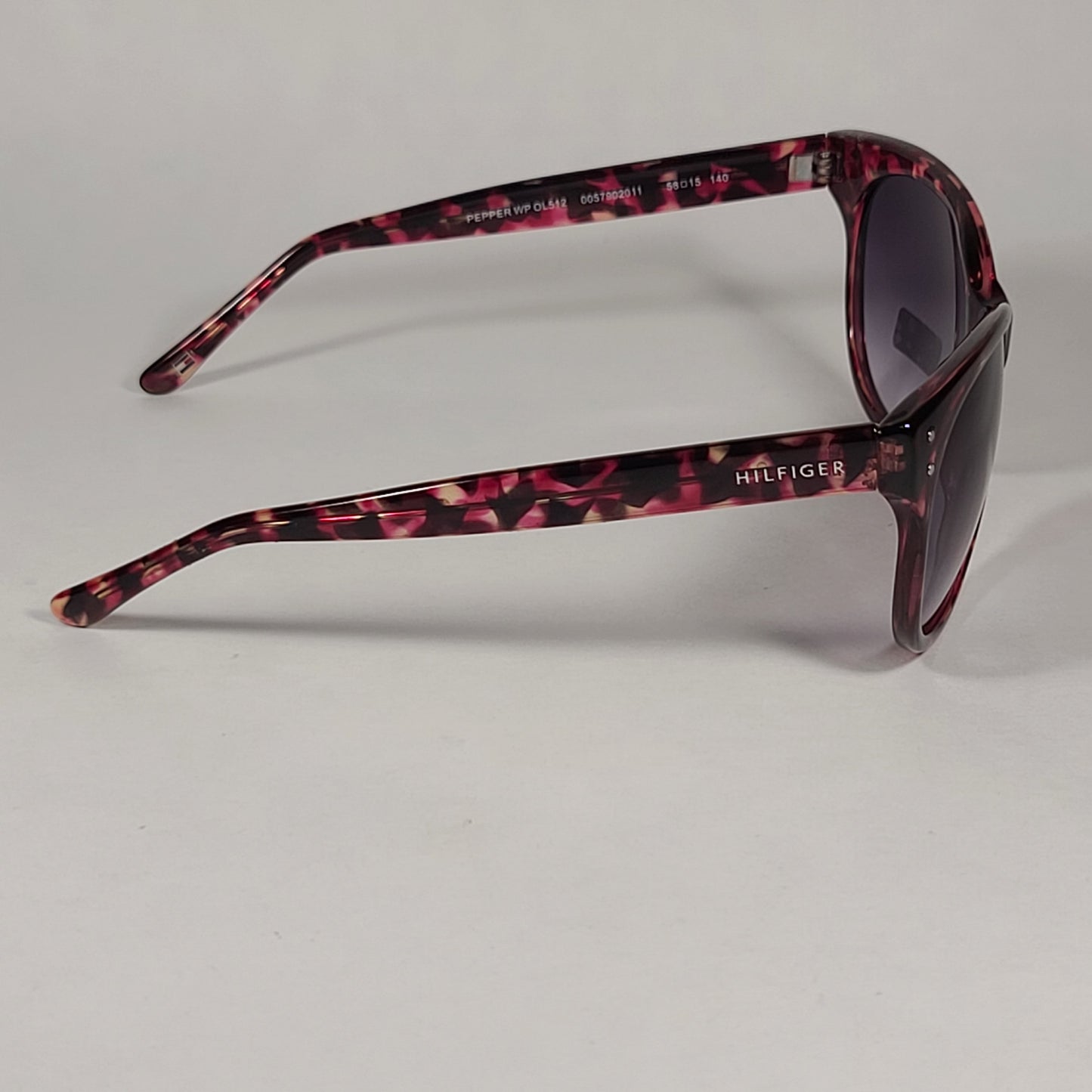 Tommy Hilfiger Pepper Sunglasses Red Tortoise Frame Gray Gradient Lens PEPPER WP OL512 - Sunglasses