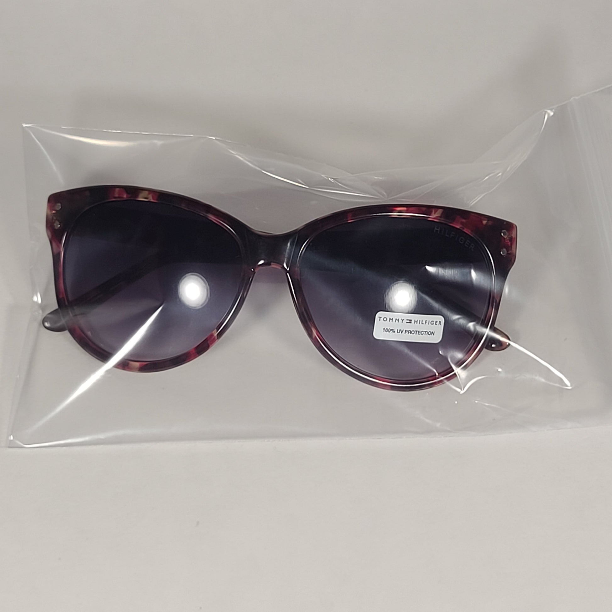 Tommy Hilfiger Pepper Sunglasses Red Tortoise Frame Gray Gradient Lens PEPPER WP OL512 - Sunglasses