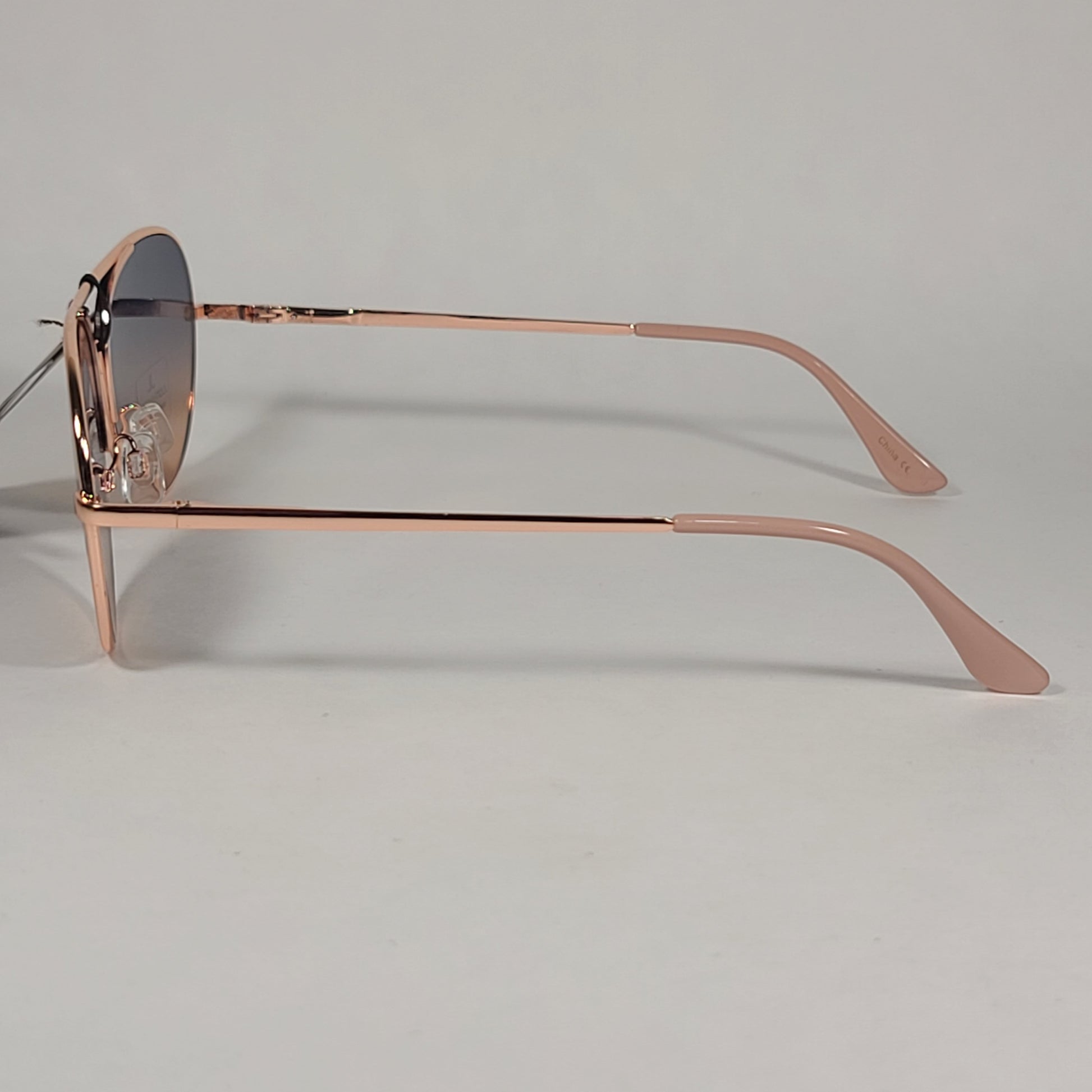 JL By Judith Leiber Martina Aviator Sunglasses Rose Gold Frame Blue Gradient Lens - Sunglasses