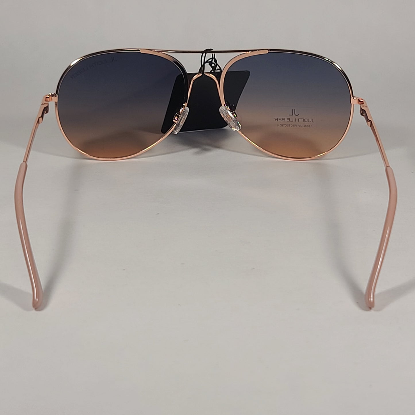 JL By Judith Leiber Martina Aviator Sunglasses Rose Gold Frame Blue Gradient Lens - Sunglasses