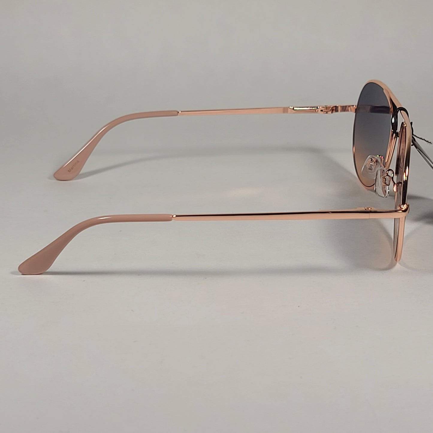 JL By Judith Leiber Martina Aviator Sunglasses Rose Gold Frame Blue Gradient Lens - Sunglasses